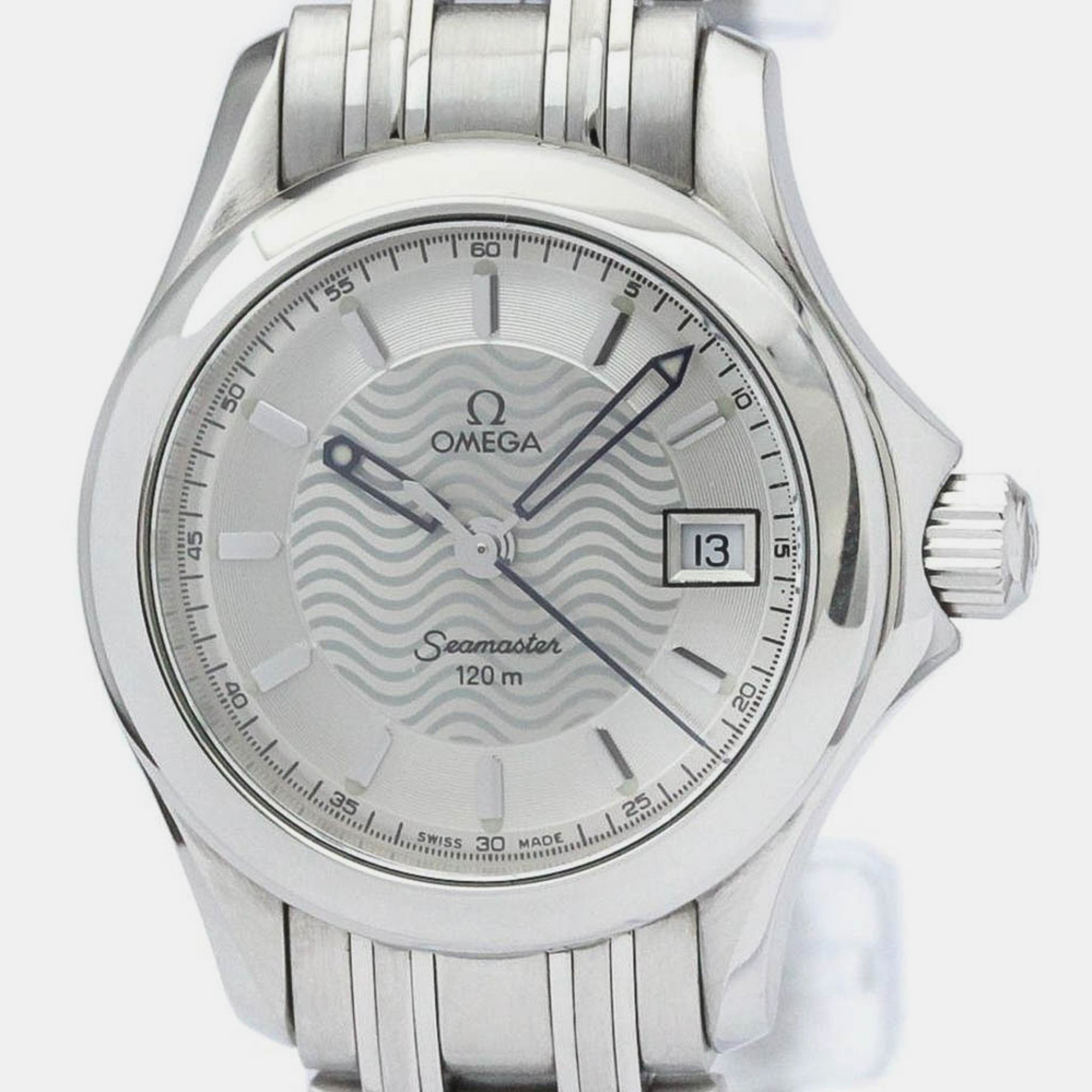 Omega Silver Stainless Steel Seamaster 2581.31 Quartz Women's Wristwatch 26 Mm