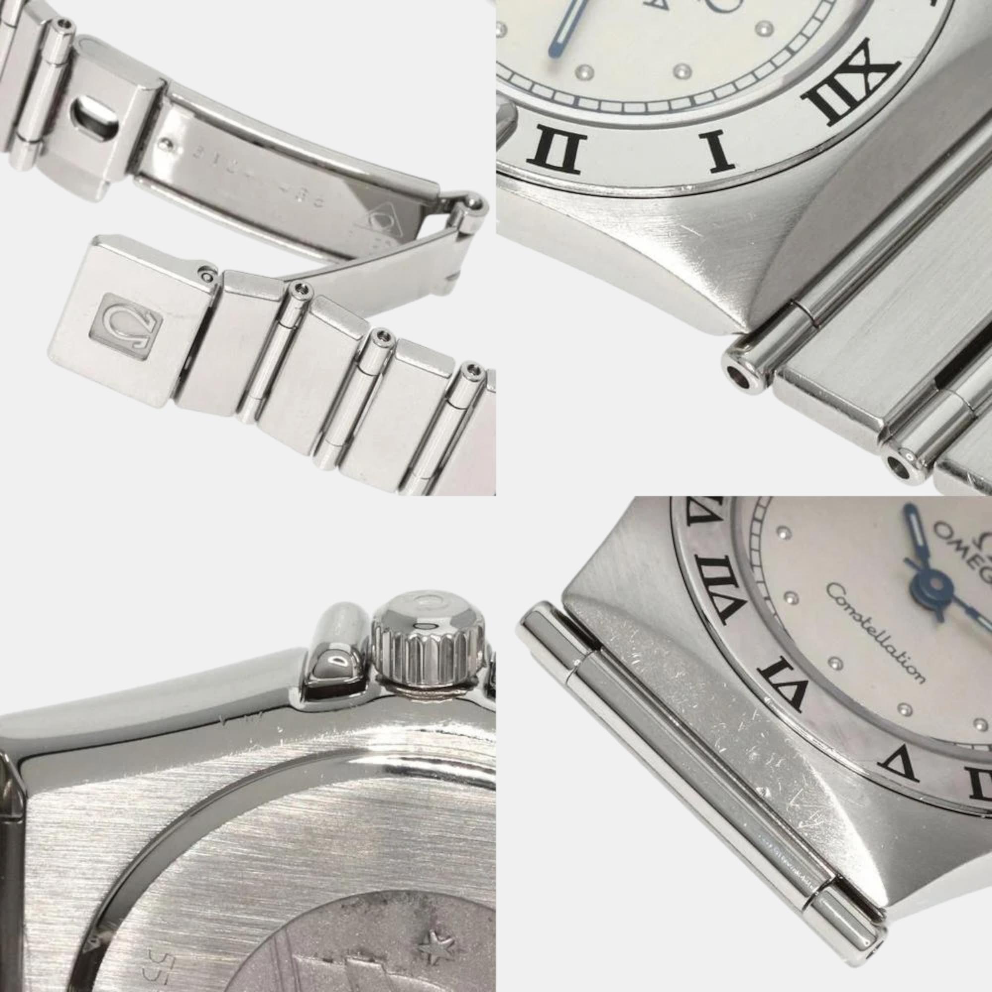 Omega Silver Stainless Steel Constellation Quartz Women's Wristwatch 23 Mm