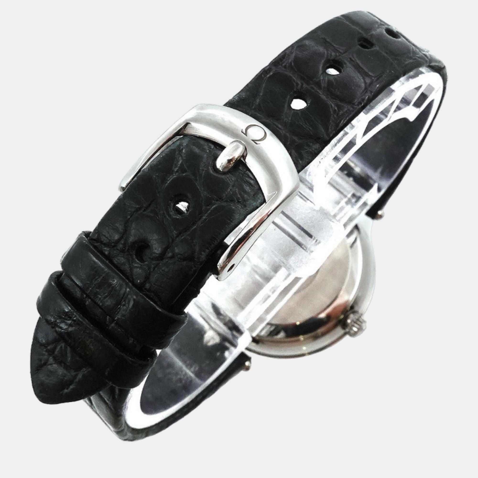 Omega Black Stainless Steel De Ville Prestige 424 13 27 60 51 001 Quartz Women's Wristwatch 27 Mm