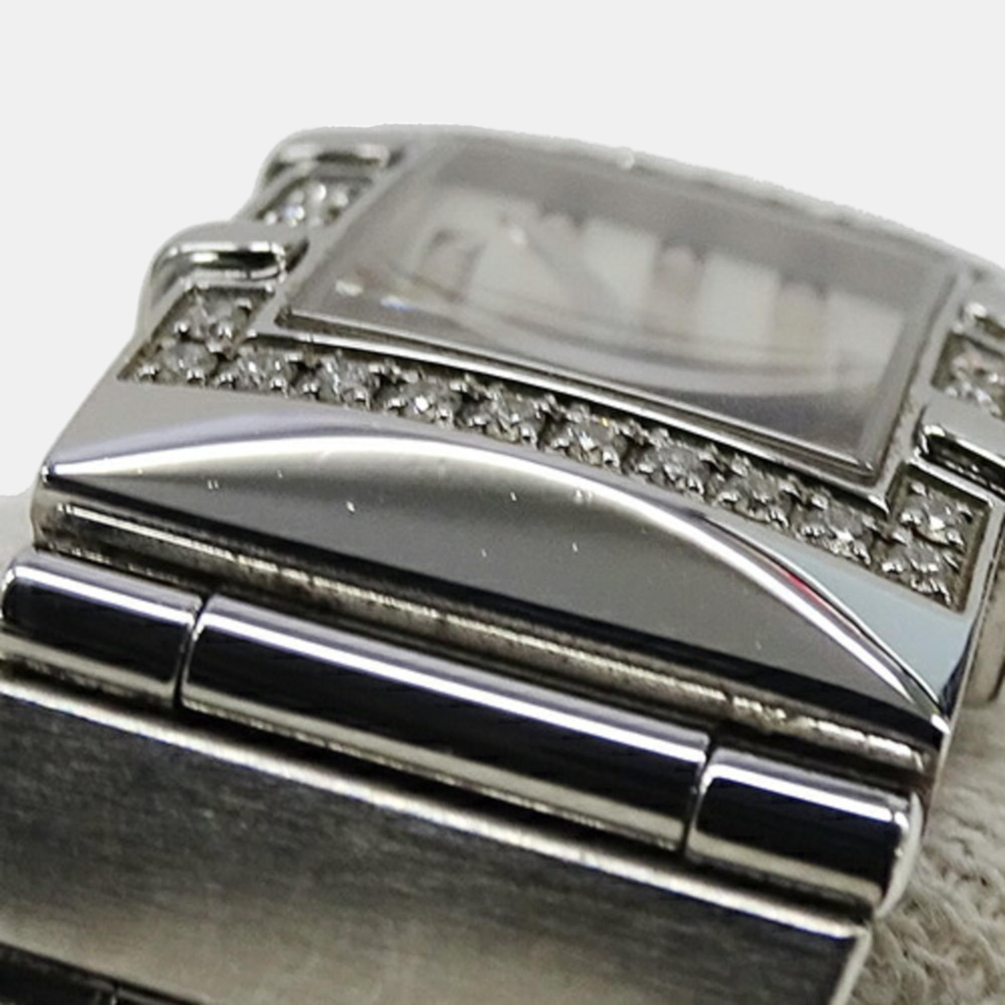 Omega Silver Shell Diamond Stainless Steel Constellation 1537.71 Quartz Women's Wristwatch 15 Mm