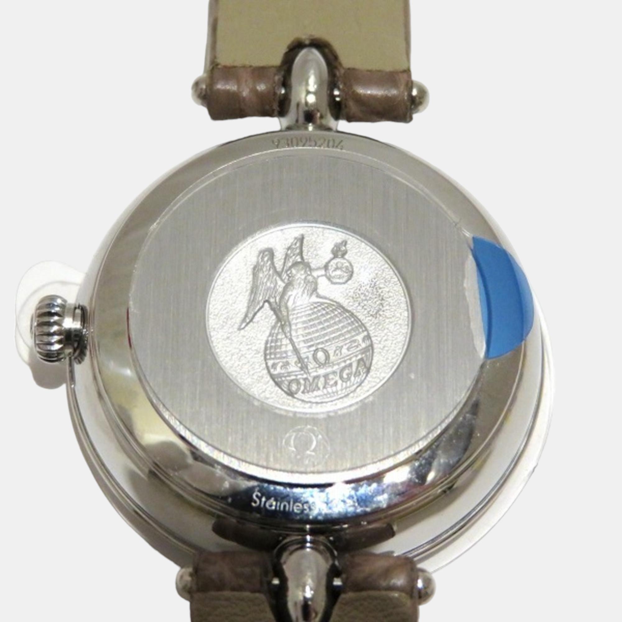 Omega White Diamond Stainless Steel De Ville Prestige 424.13.27.60.52.001 Quartz Women's Wristwatch 27 Mm
