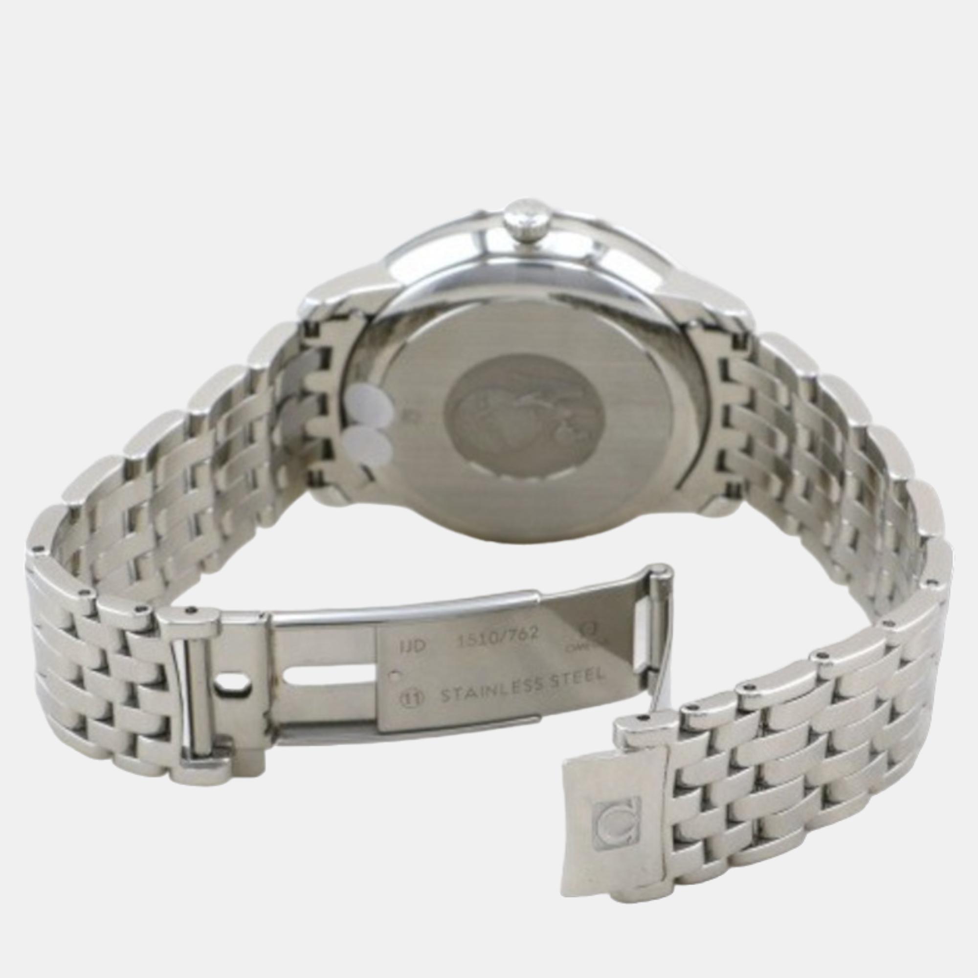 Omega Silver Stainless Steel De Ville 424.10.37.20.04.001 Automatic Women's Wristwatch 37 Mm