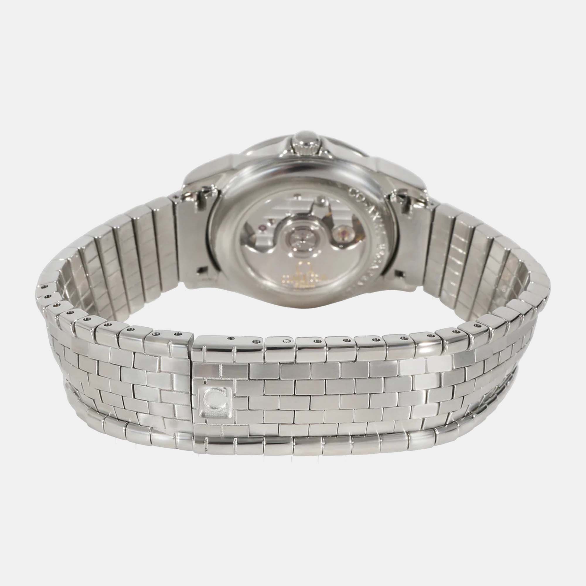 Omega White Stainless Steel De Ville 4586.75.00 Automatic Women's Wristwatch 32.5 Mm