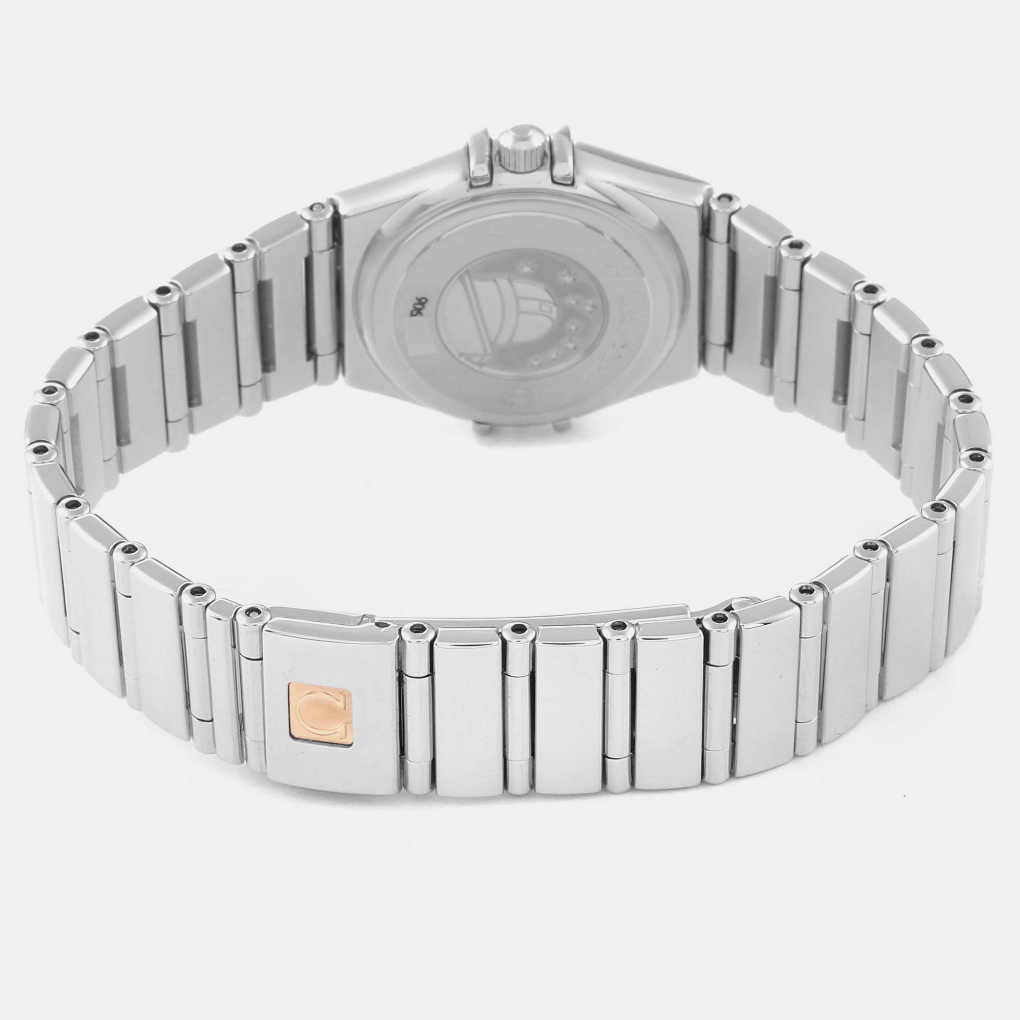Omega Mother Of Pearl Diamond Stainless Steel Constellation 1465.79.00 Quartz Women's Wristwatch 22.5 Mm