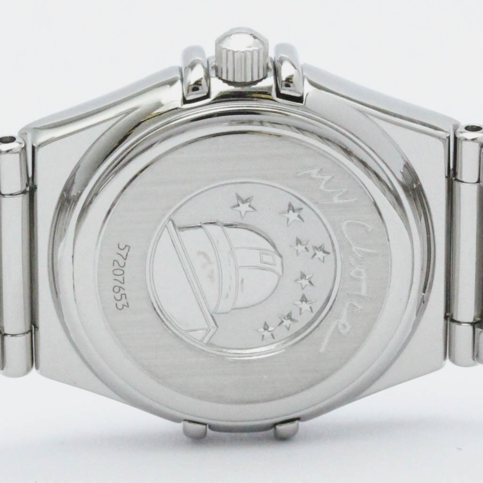 Omega White Shell Stainless Steel Constellation 1561.71 Quartz Women's Wristwatch 22 Mm