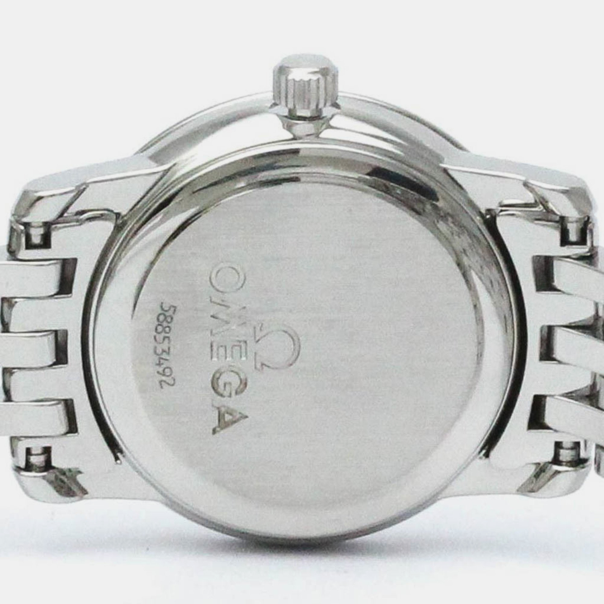 Omega White Shell Stainless Steel De Ville Prestige 4570.75 Quartz Women's Wristwatch 22 Mm