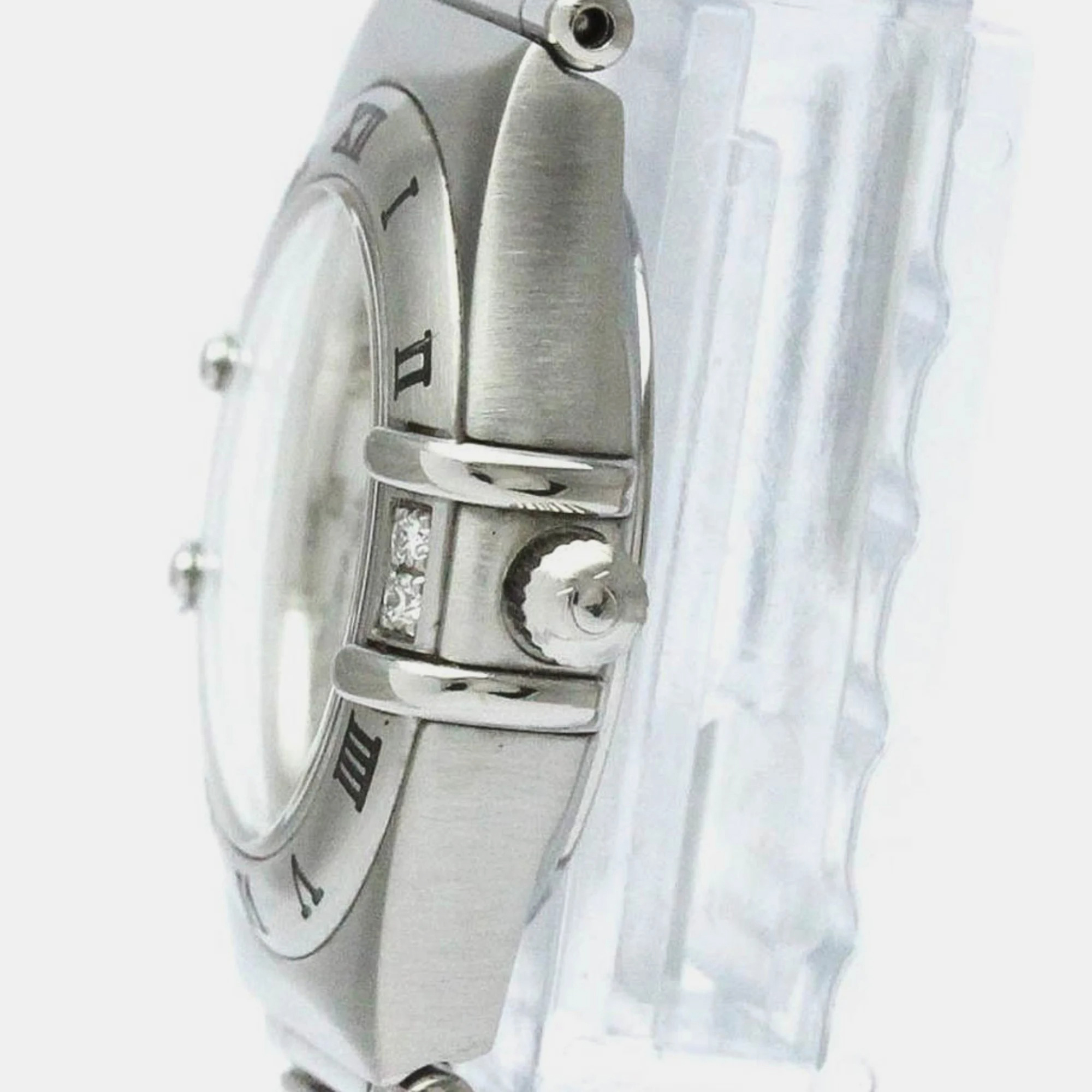 Omega White Shell Diamond Stainless Steel Constellation 1567.75 Quartz Women's Wristwatch 22 Mm