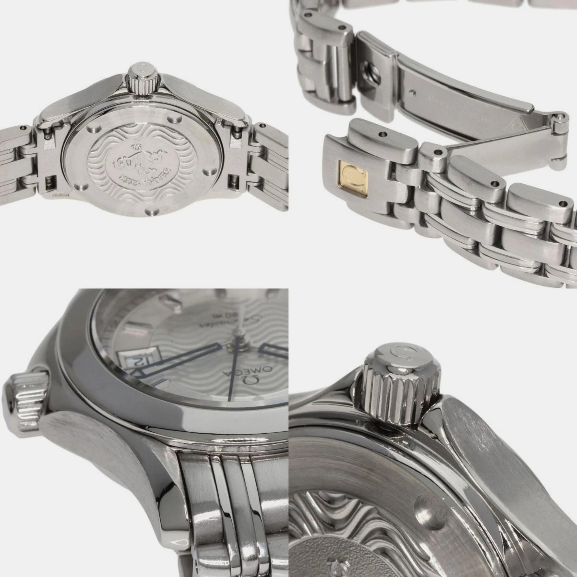Omega Silver Stainless Steel Seamaster 2571.31 Quartz Women's Wristwatch 26 Mm