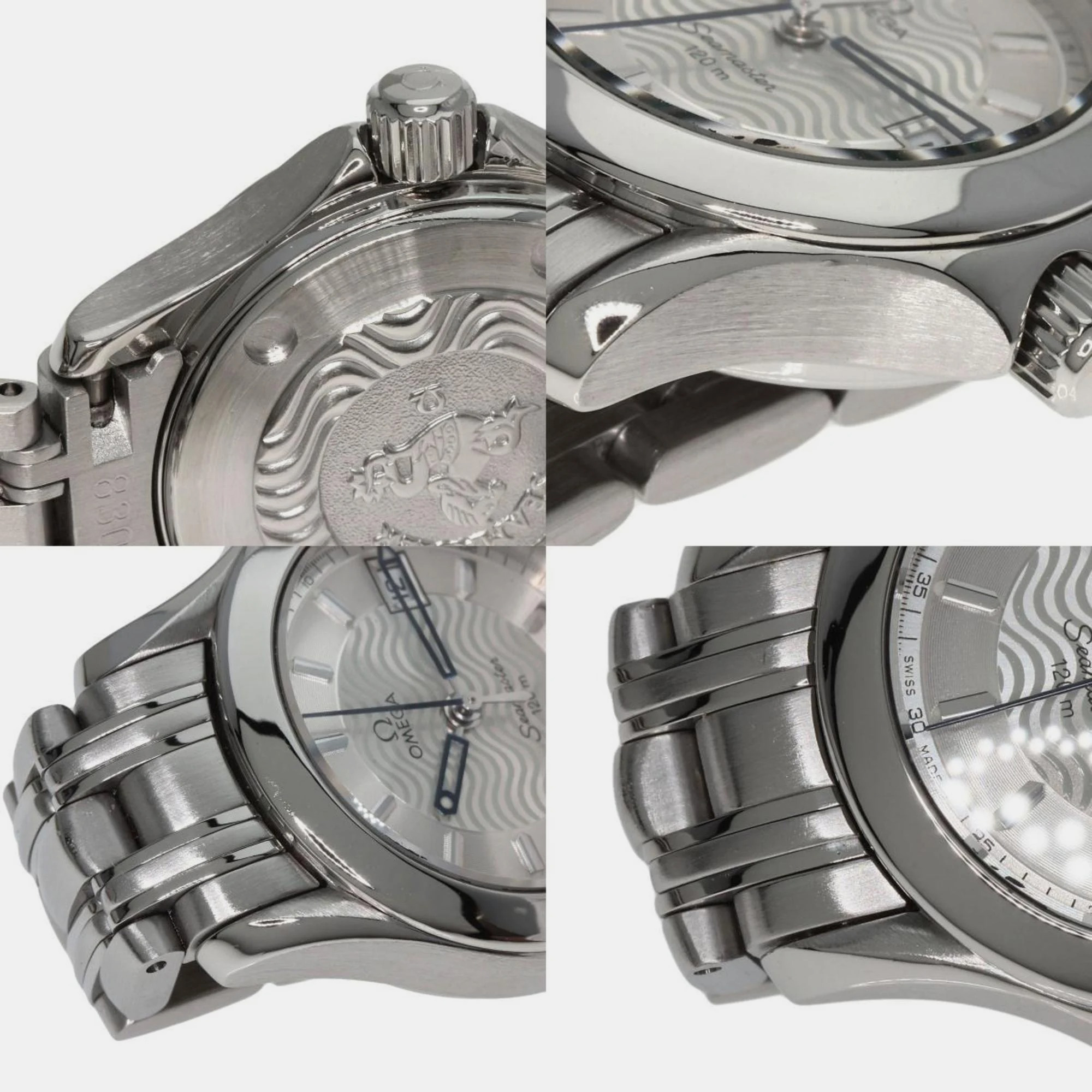 Omega Silver Stainless Steel Seamaster 2571.31 Quartz Women's Wristwatch 26 Mm