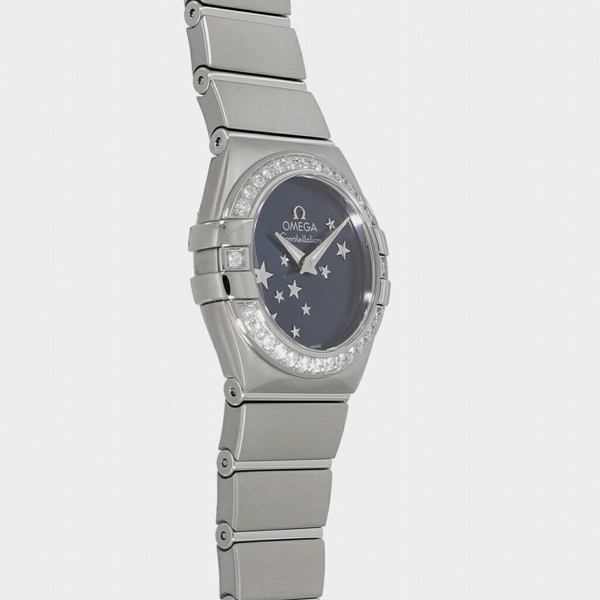Omega Blue Stainless Steel Constellation 123.15.24.60.03.001 Quartz Women's Wristwatch 24 Mm