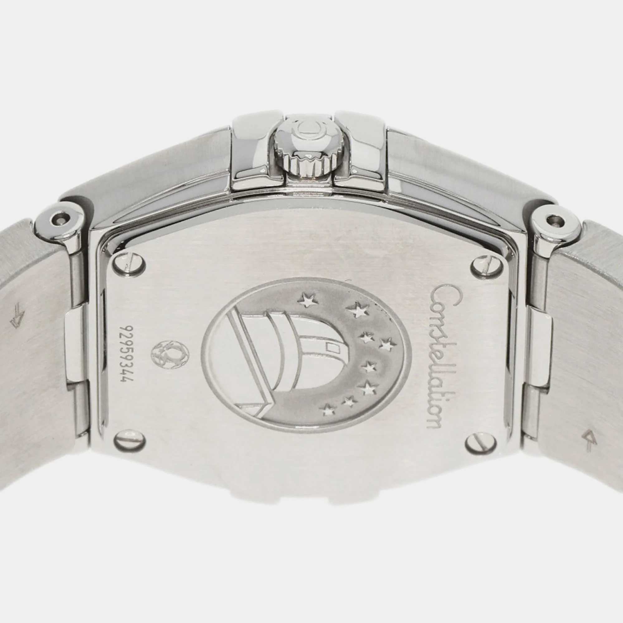 Omega Pink Shell Diamond Stainless Steel Constellation 123.10.24.60.57.002 Quartz Women's Wristwatch 25 Mm