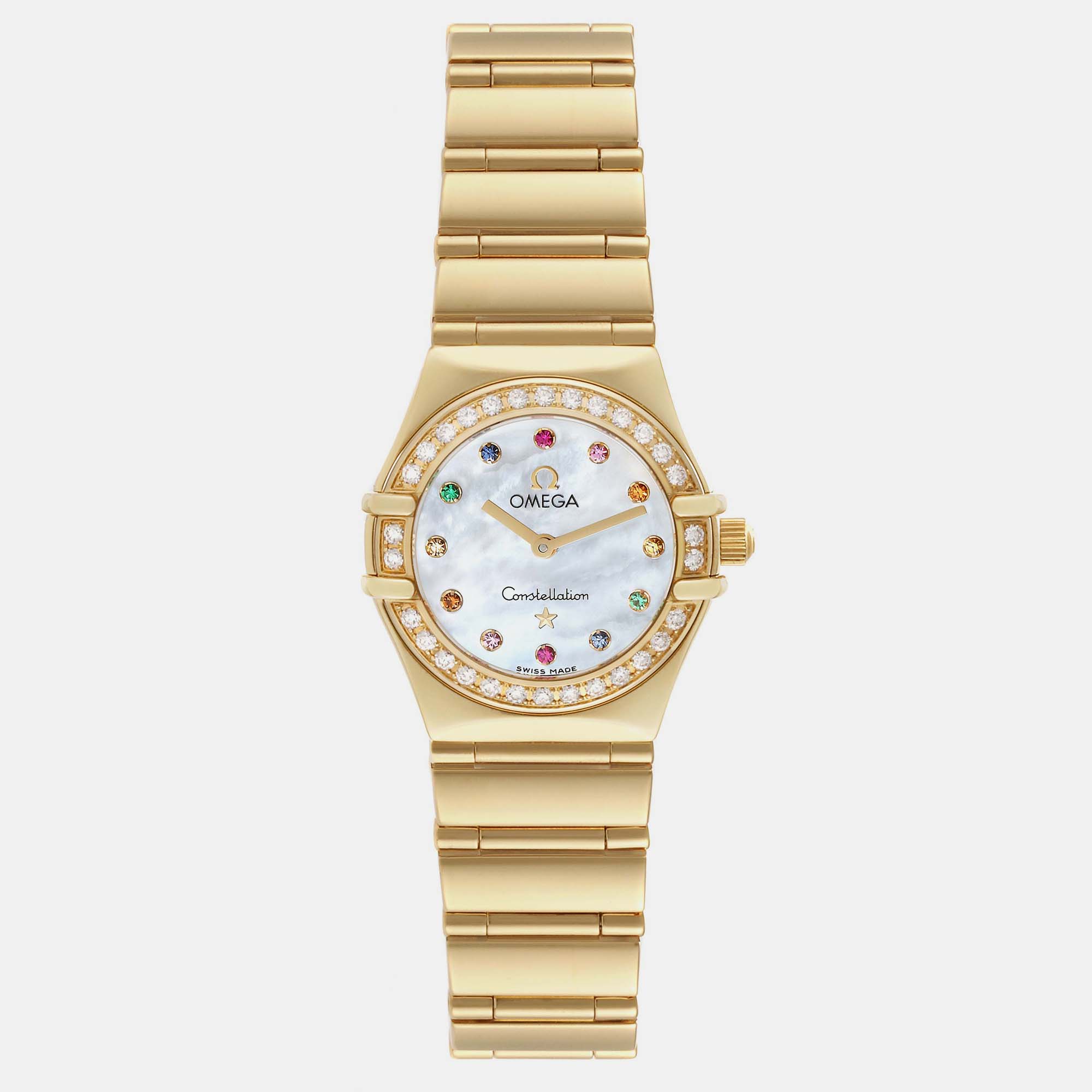 Omega mother of pearl diamond constellation 1164.79.00 automatic women's wristwatch 22.5 mm