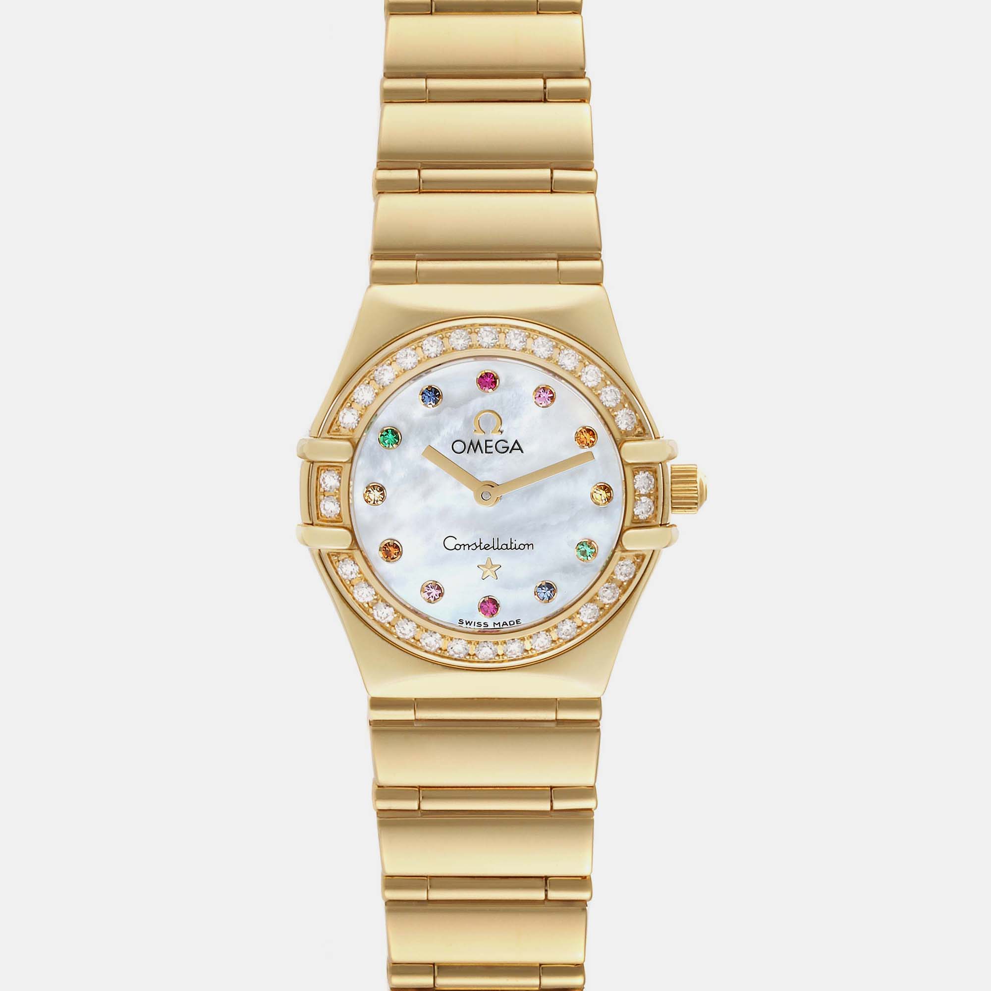 Omega Mother Of Pearl Diamond Constellation 1164.79.00 Automatic Women's Wristwatch 22.5 Mm