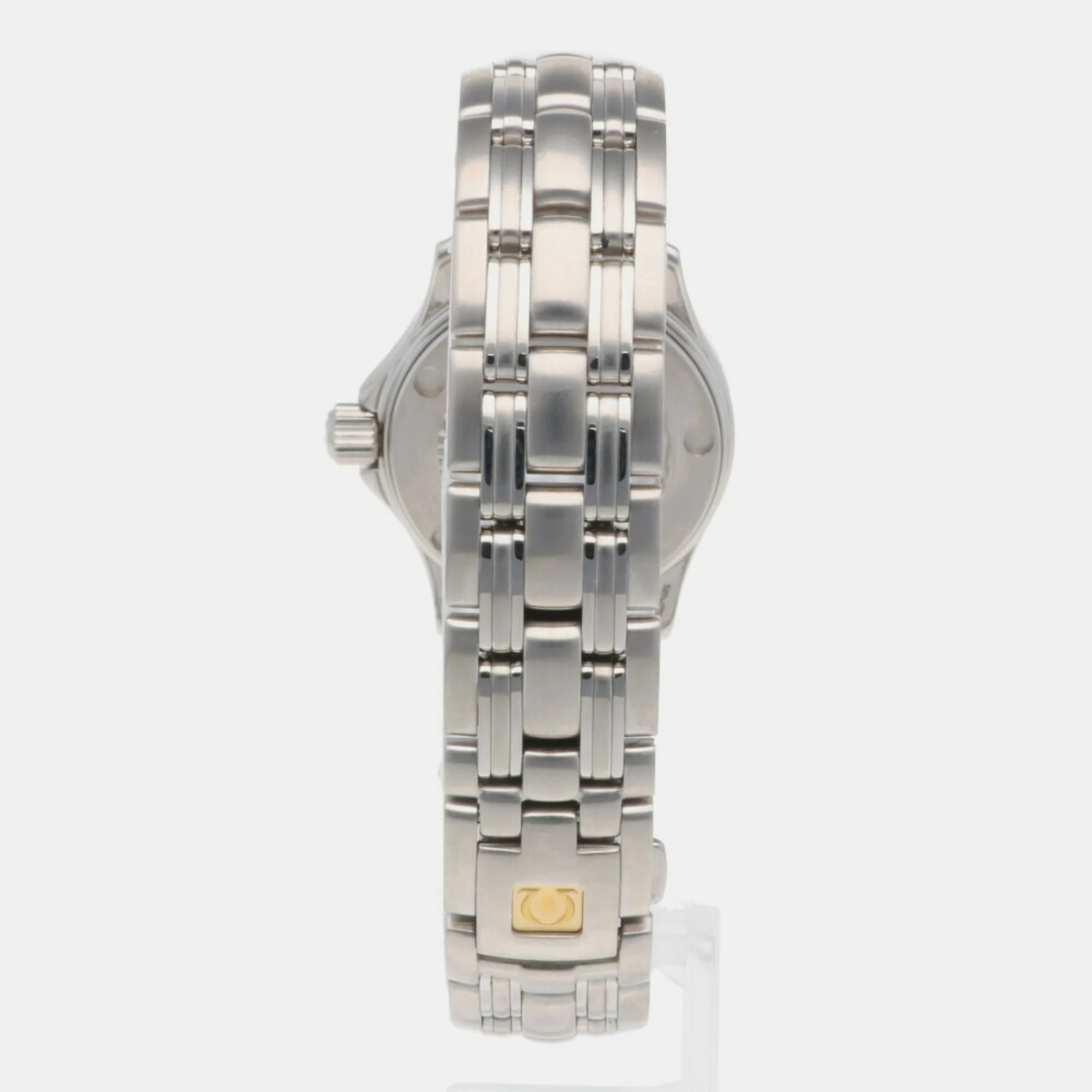 Omega Silver Stainless Steel Seamaster 2581.70.00 Quartz Women's Wristwatch 26 Mm