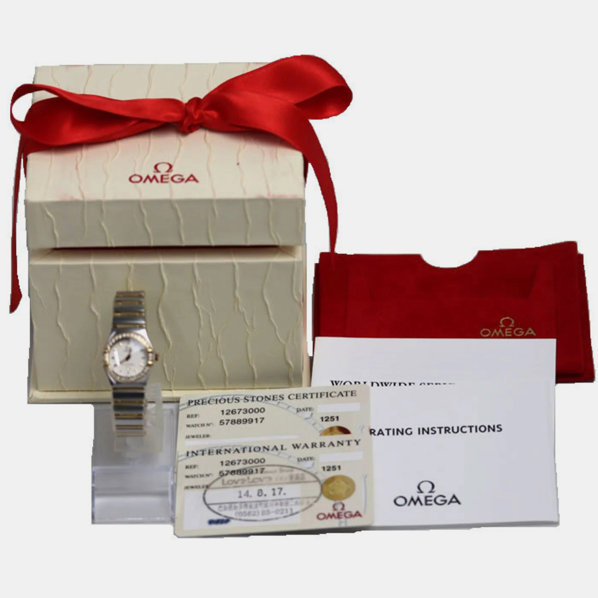 Omega Silver 18k Yellow Gold And Stainless Steel Constellation 1267.30 Quartz Women's Wristwatch 22.5 Mm