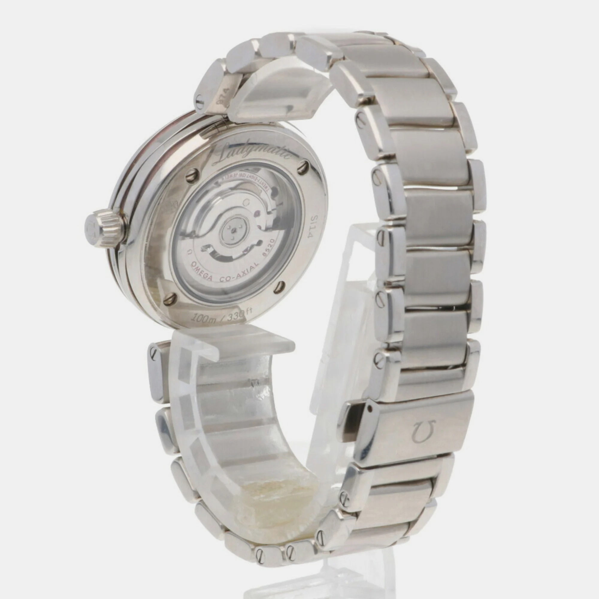 Omega Pink Stainless Steel Diamond De Ville Ladymatic 425.30.34.20.57.001 Automatic Women's Wristwatch 34 Mm