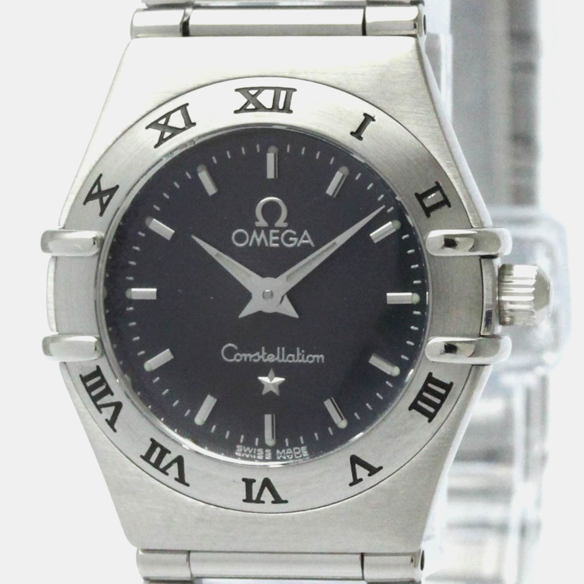 Omega grey stainless steel constellation1 562.40 quartz women's wristwatch 22 mm