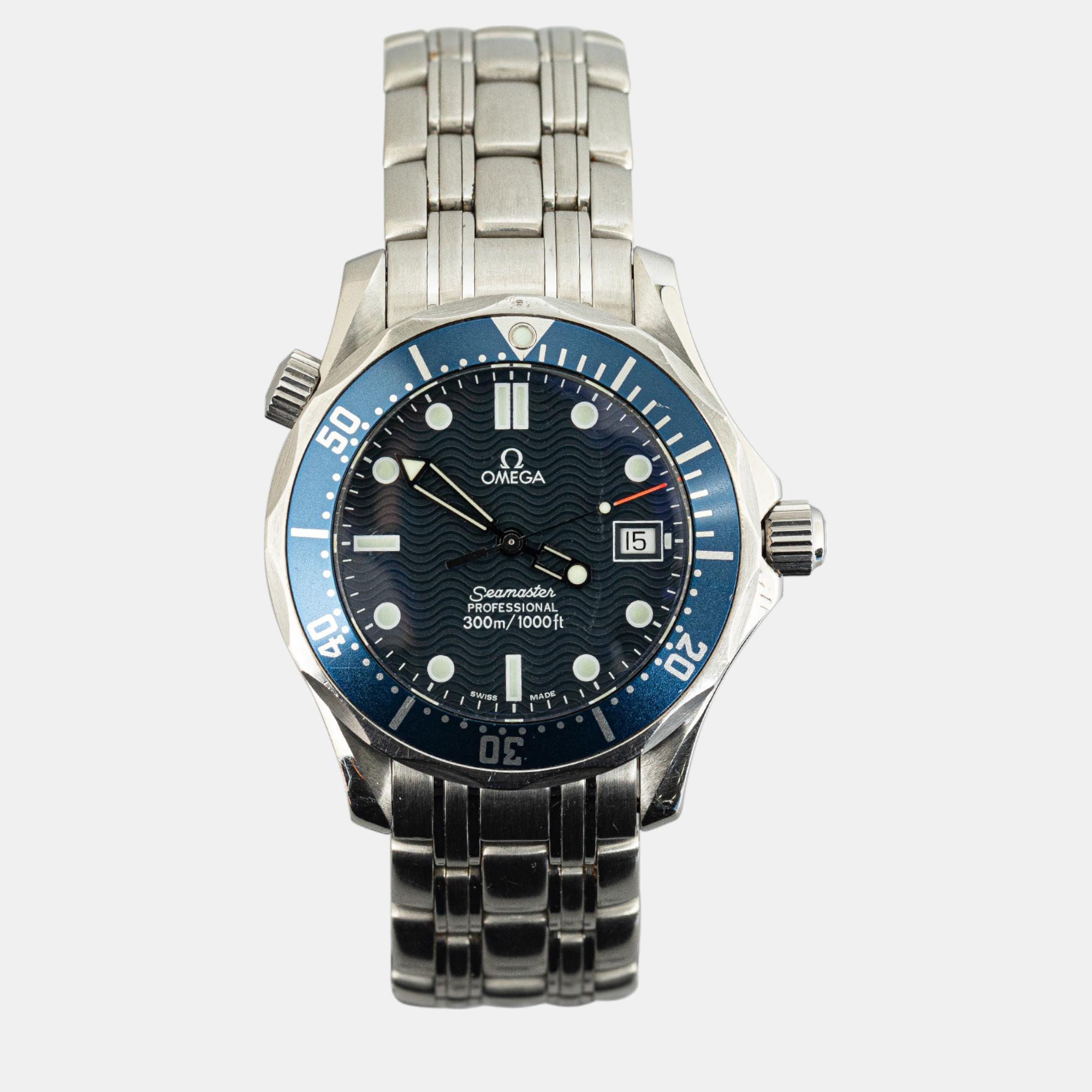 Omega quartz stainless steel seamaster professional watch