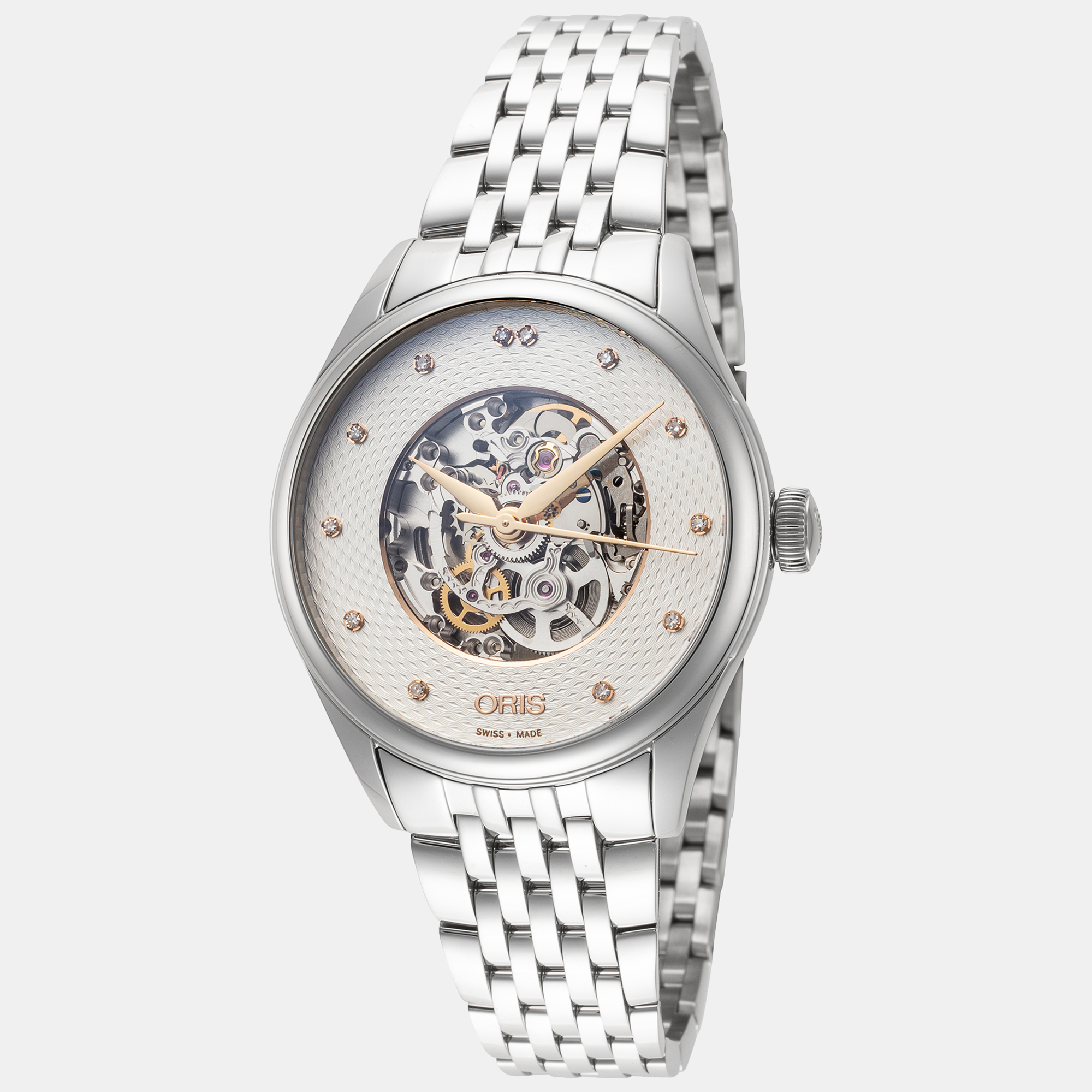 Oris women's 01-560-7724-4031-07-8-17-79 artelier skeleton 33mm automatic watch