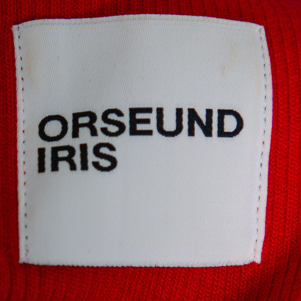 Orseund Iris Red Knit Off Shoulder Crop Top M