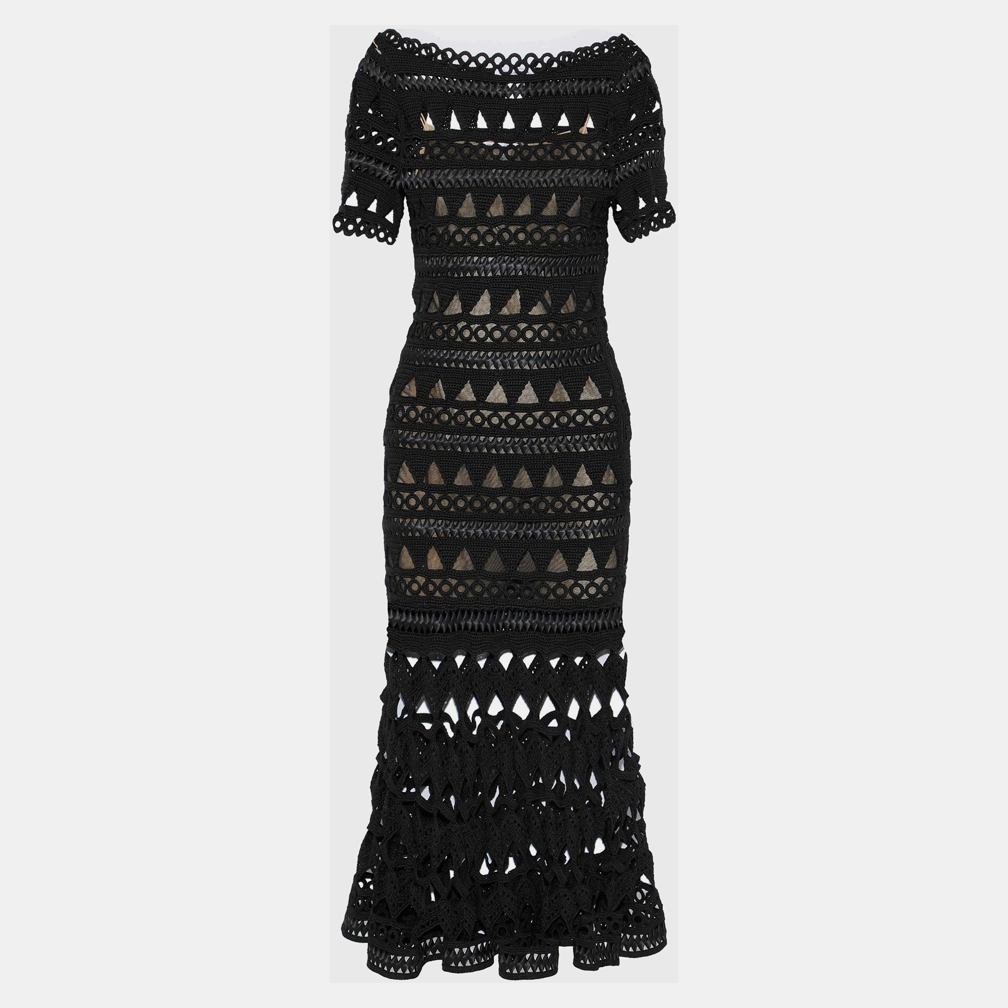 

Oscar De La Renta Nylon Midi Dress, Black