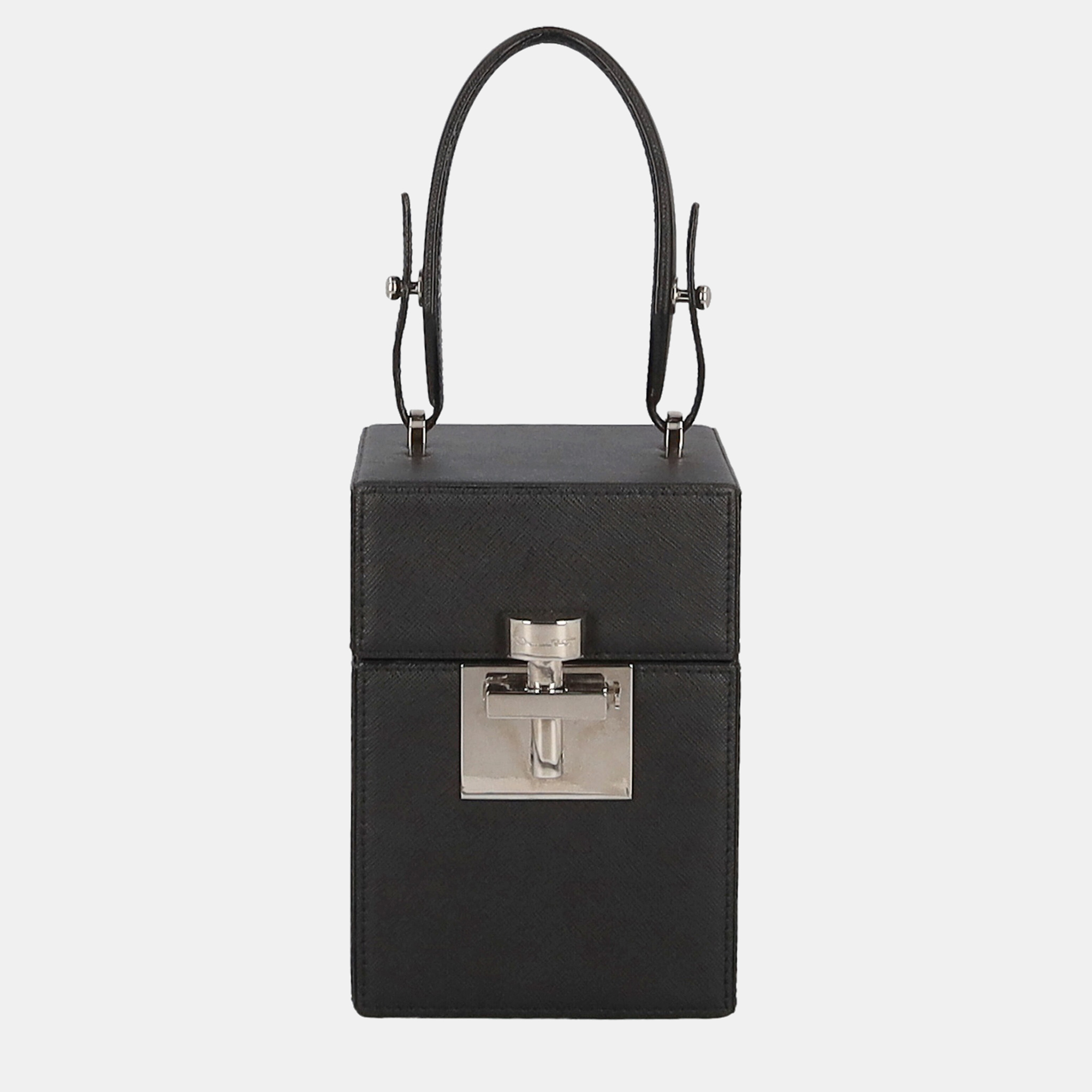 Oscar De La Renta  Women's Leather Handbag - Black - One Size
