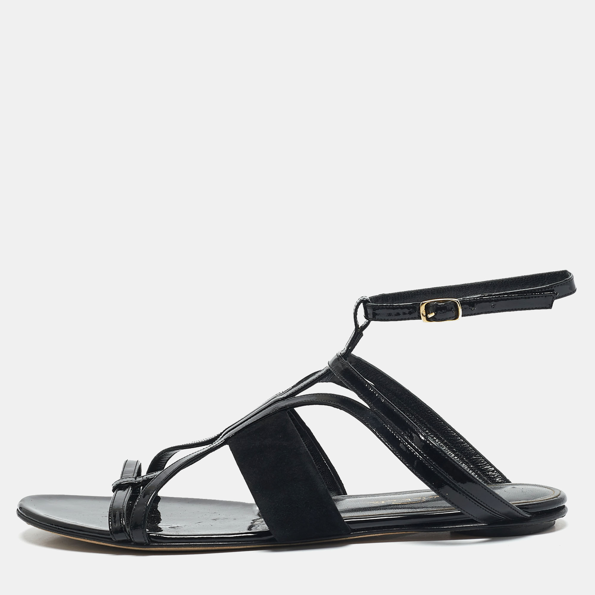 Oscar de la Renta Black Patent Leather and Suede Jenisa Ankle Strap Flats Size
Oscar de la Renta Black Patent Leather and Suede Jenisa Ankle Strap Flats Size