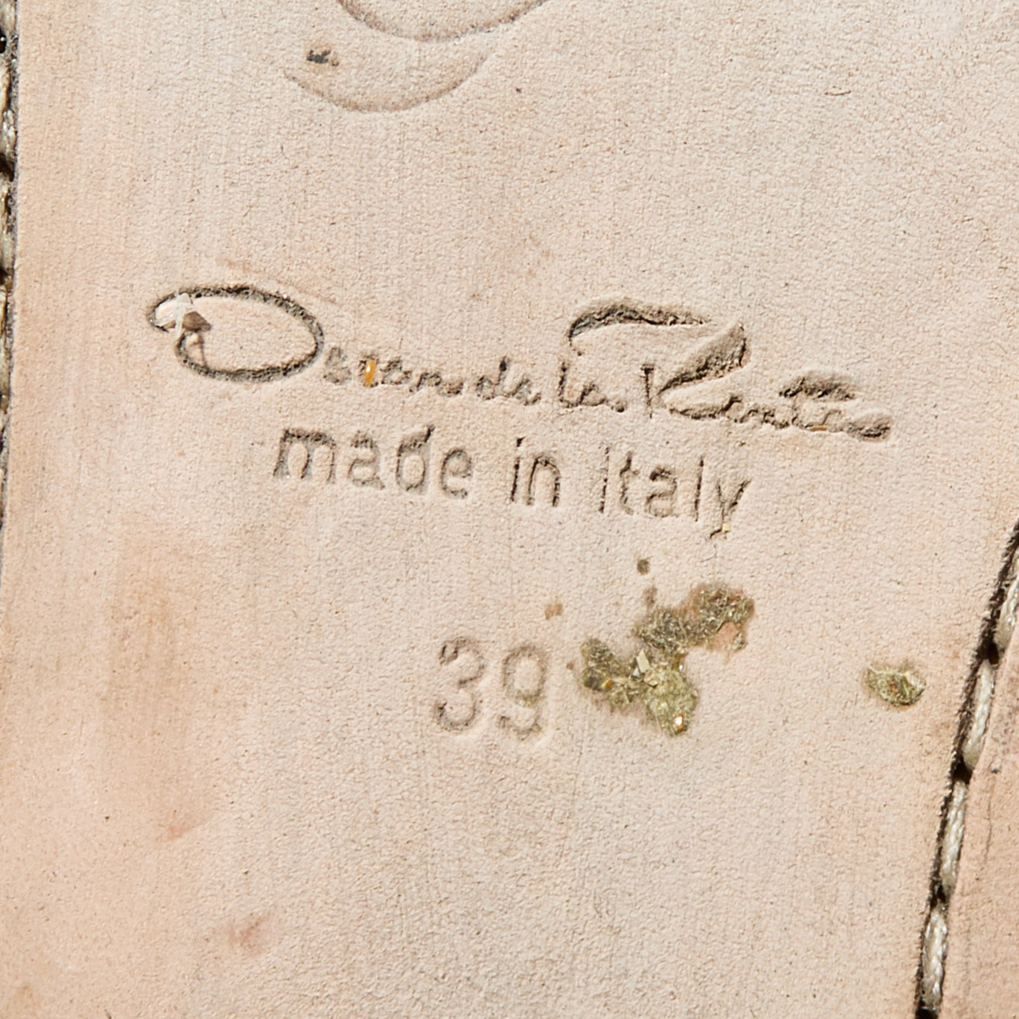 Oscar De La Renta Tricolor Leather Fringe Detail Lace Up Derby Size 39