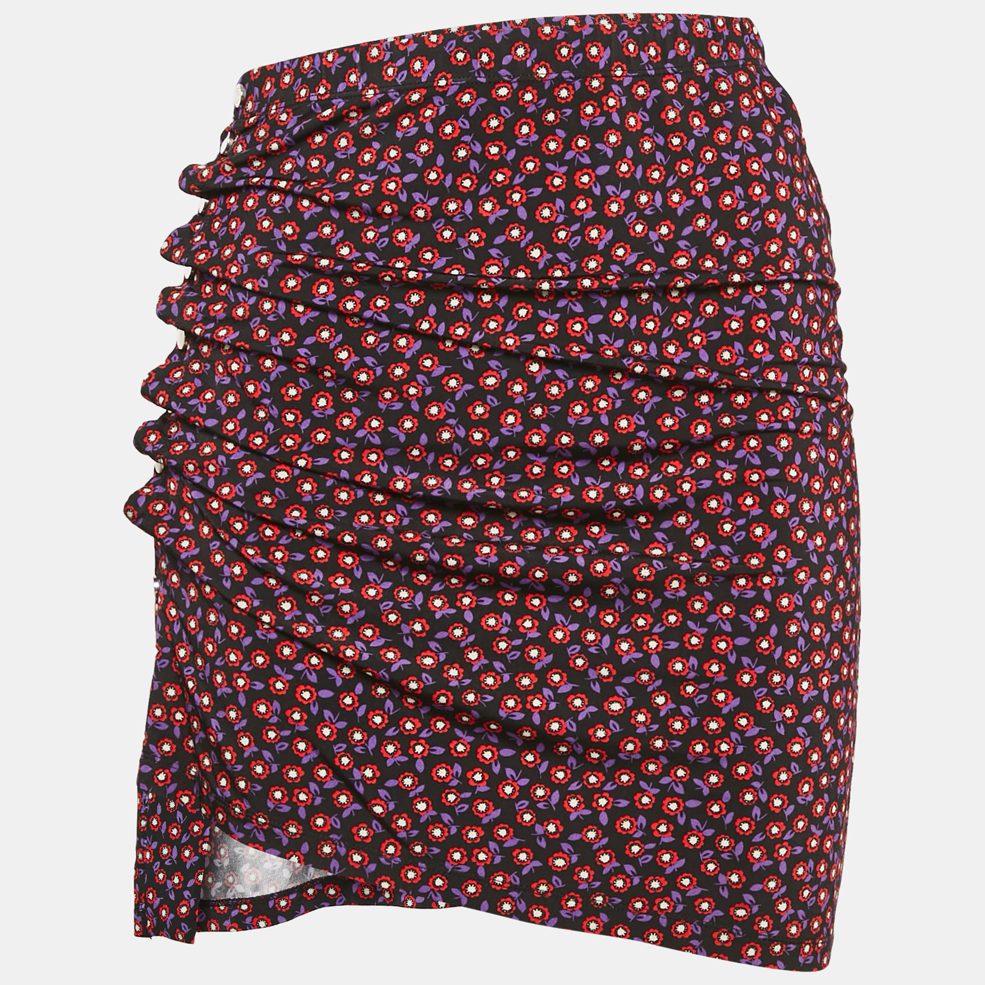 Paco Rabanne Black Floral Print Jersey Ruched Jupe Mini Skirt S
Paco Rabanne Black Floral Print Jersey Ruched Jupe Mini Skirt S