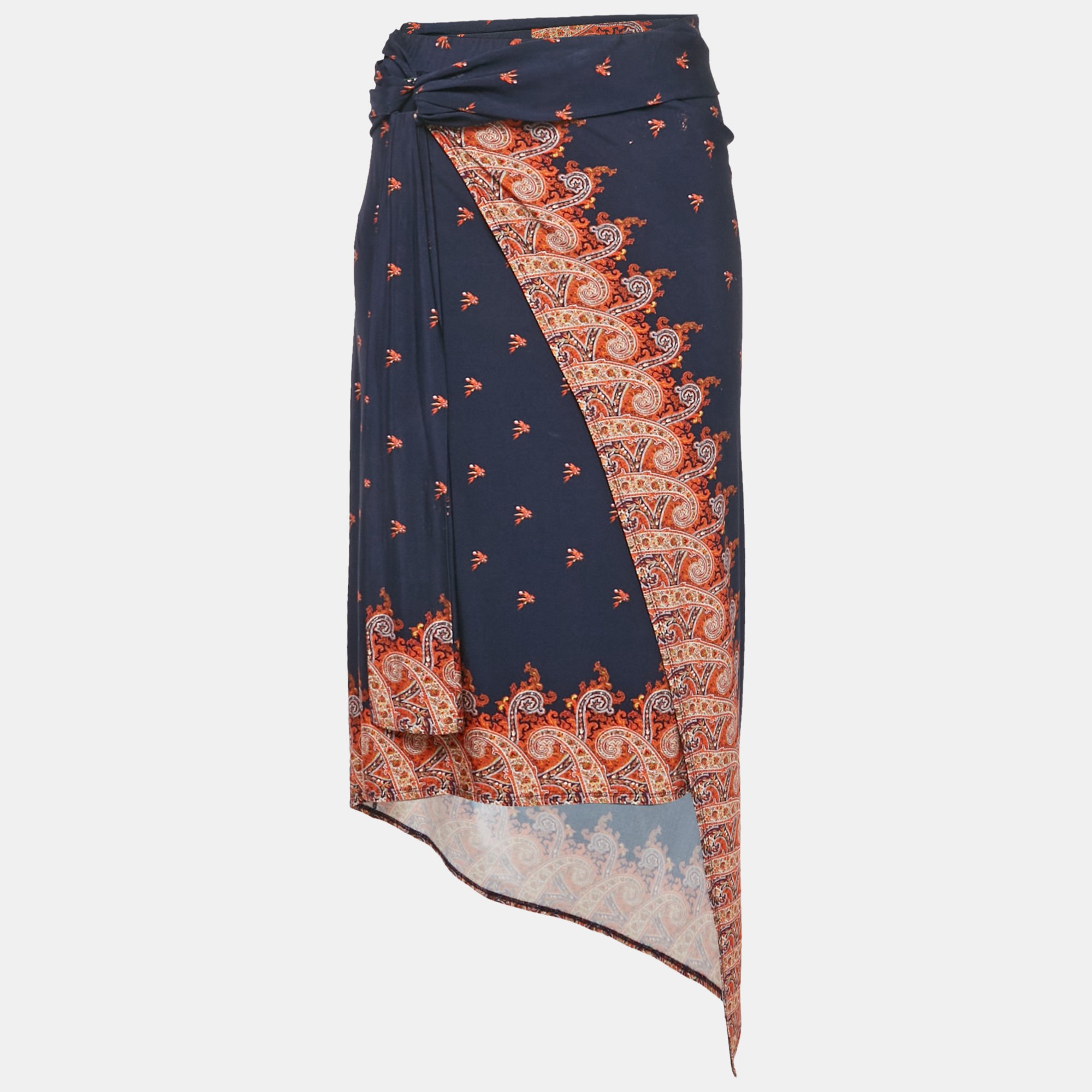Paco Rabanne Navy Blue Floral Print Jersey Asymmetric Midi Skirt S
Paco Rabanne Navy Blue Floral Print Jersey Asymmetric Midi Skirt S