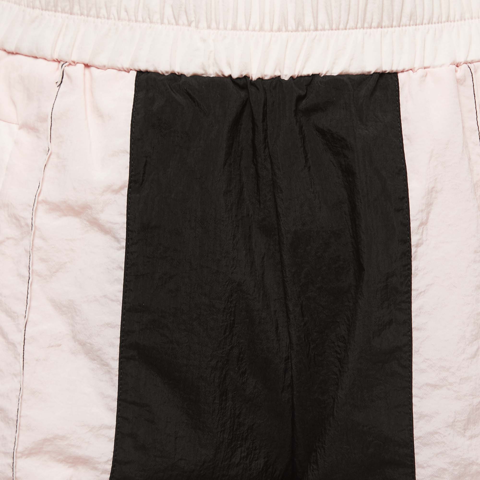 Palm Angels Black/Pink Colorblock Nylon Track Pants S