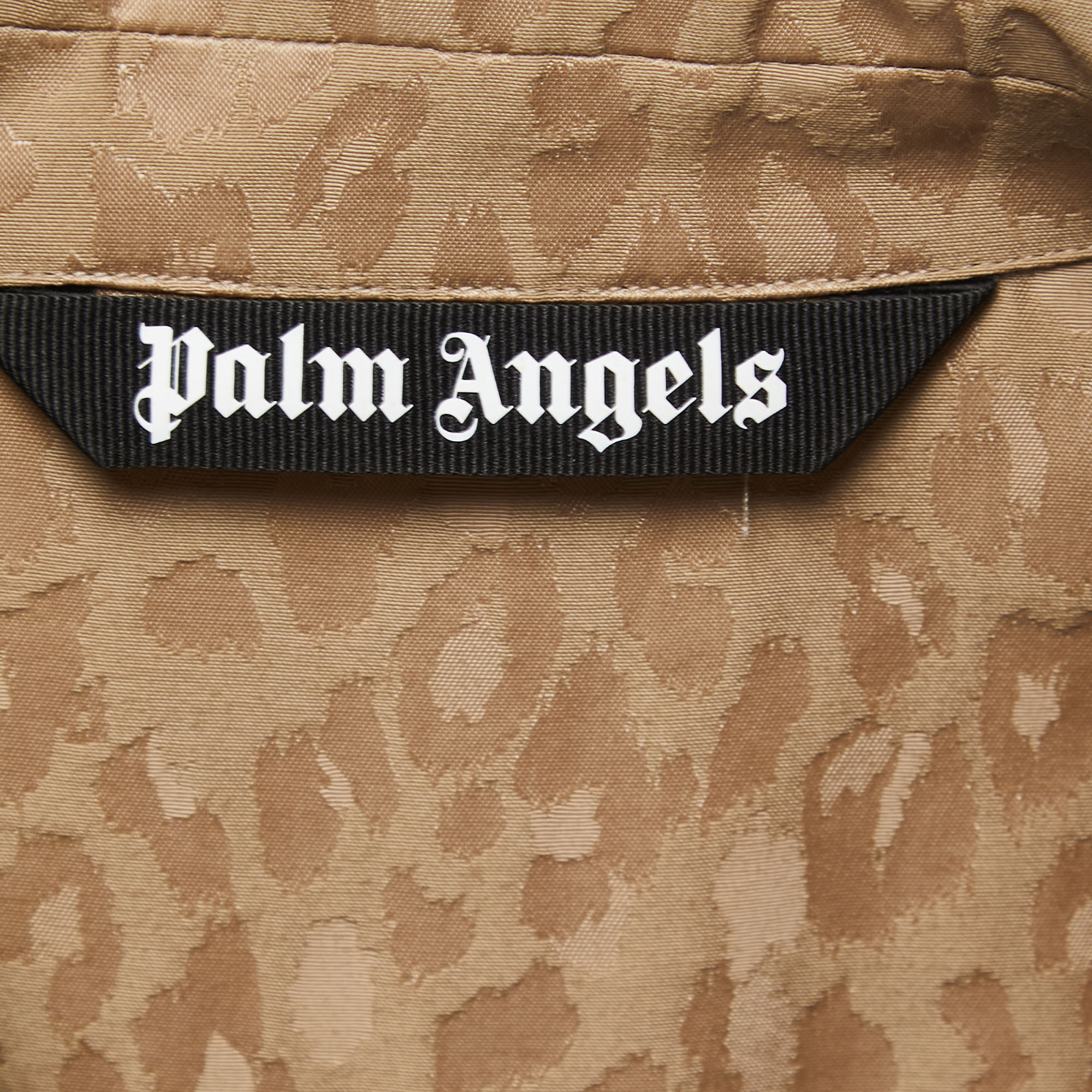 Palm Angels Brown Animal Textured  Jacquard Double-Breasted Top M