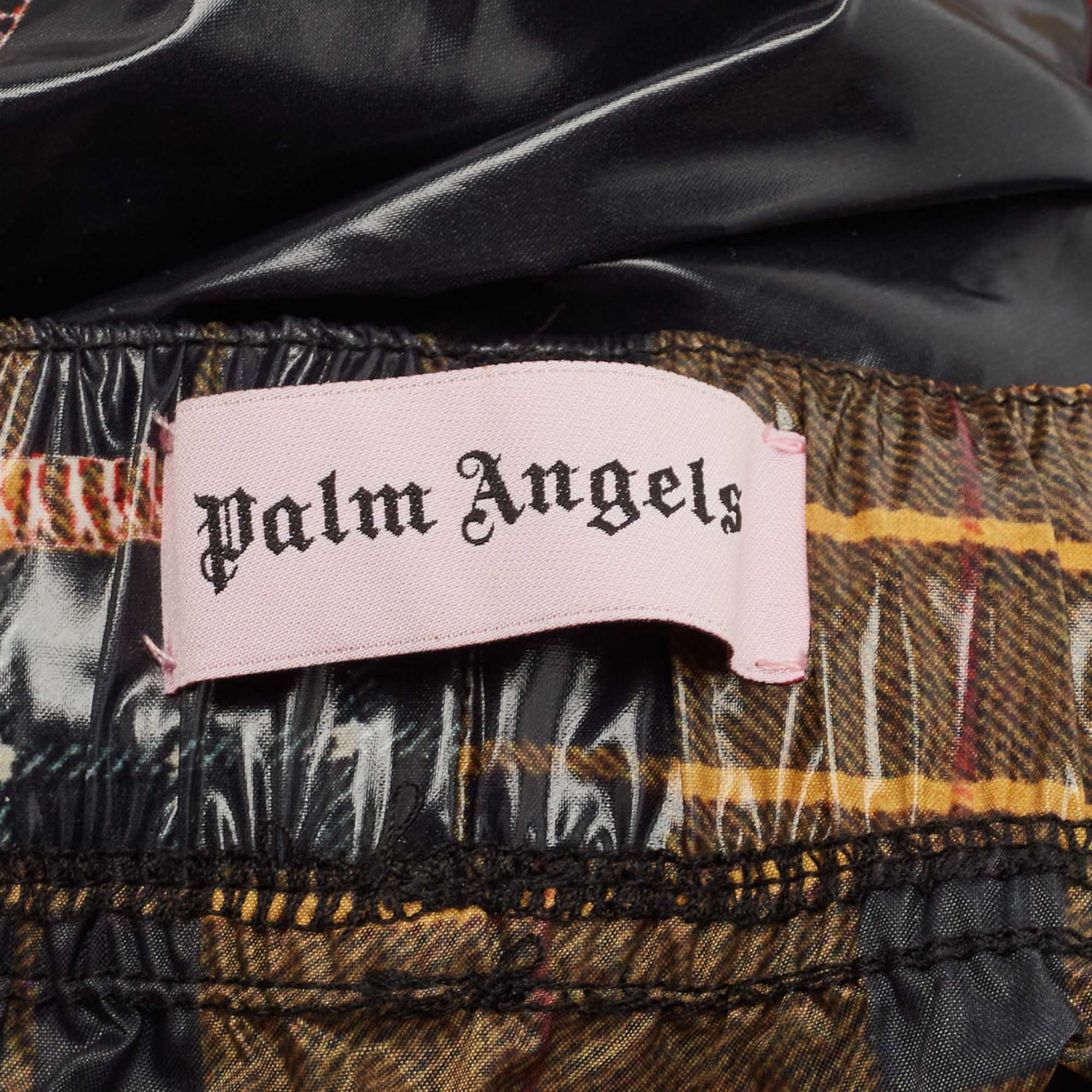 Palm Angels Multicolor Checkered Nylon Straight Pants S