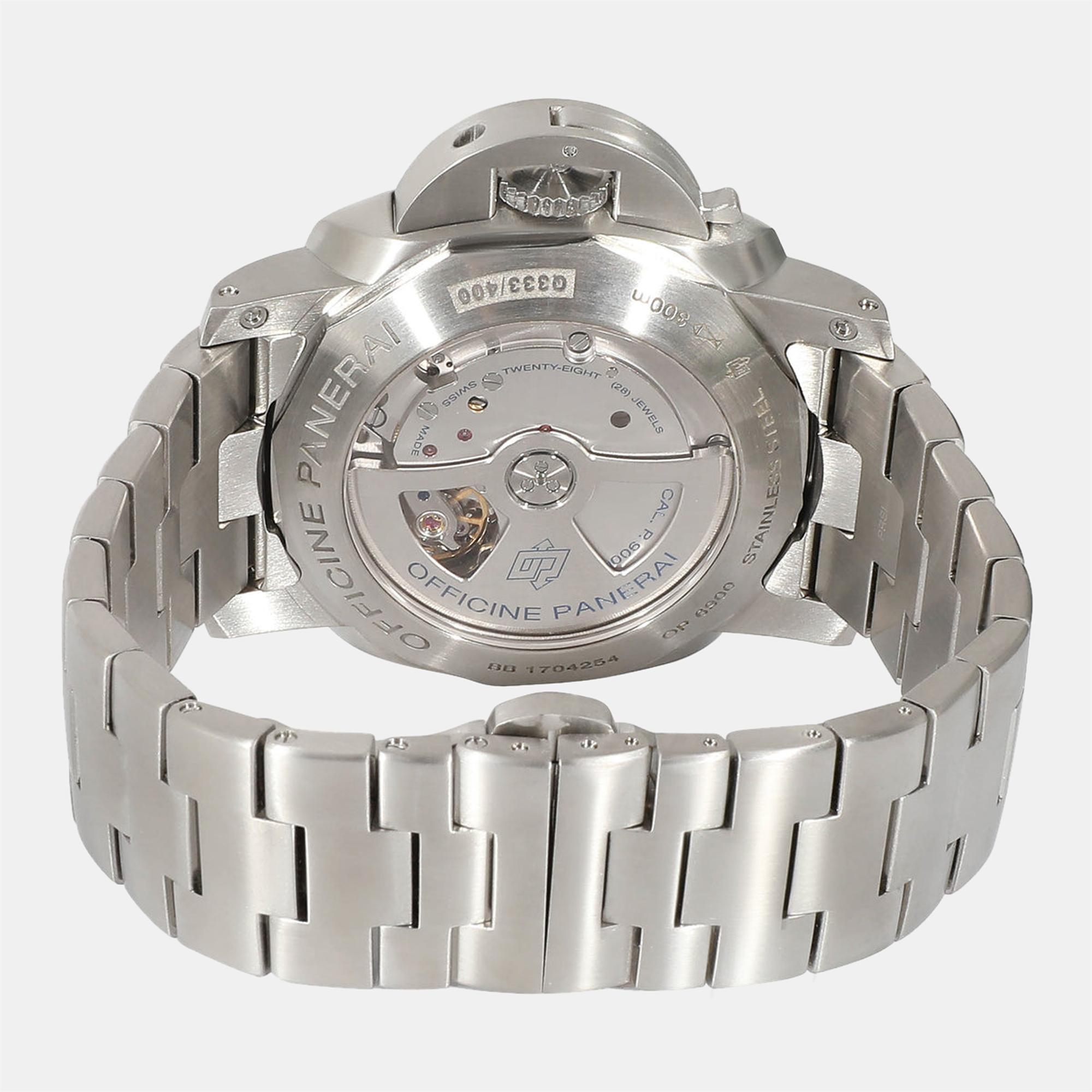 Panerai Black Stainless Steel Luminor Marina PAM00328 Women's Wristwatch 44 Mm