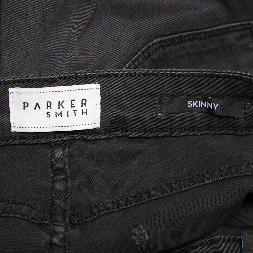 Parker Smith Dark Grey Denim Distressed Skinny Jeans M