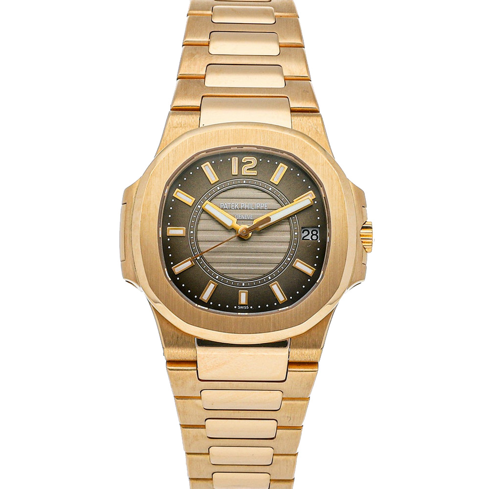Patek Philippe Brown 18K Rose Gold Nautilus 7011/1R-010 Women's Wristwatch 33 MM
