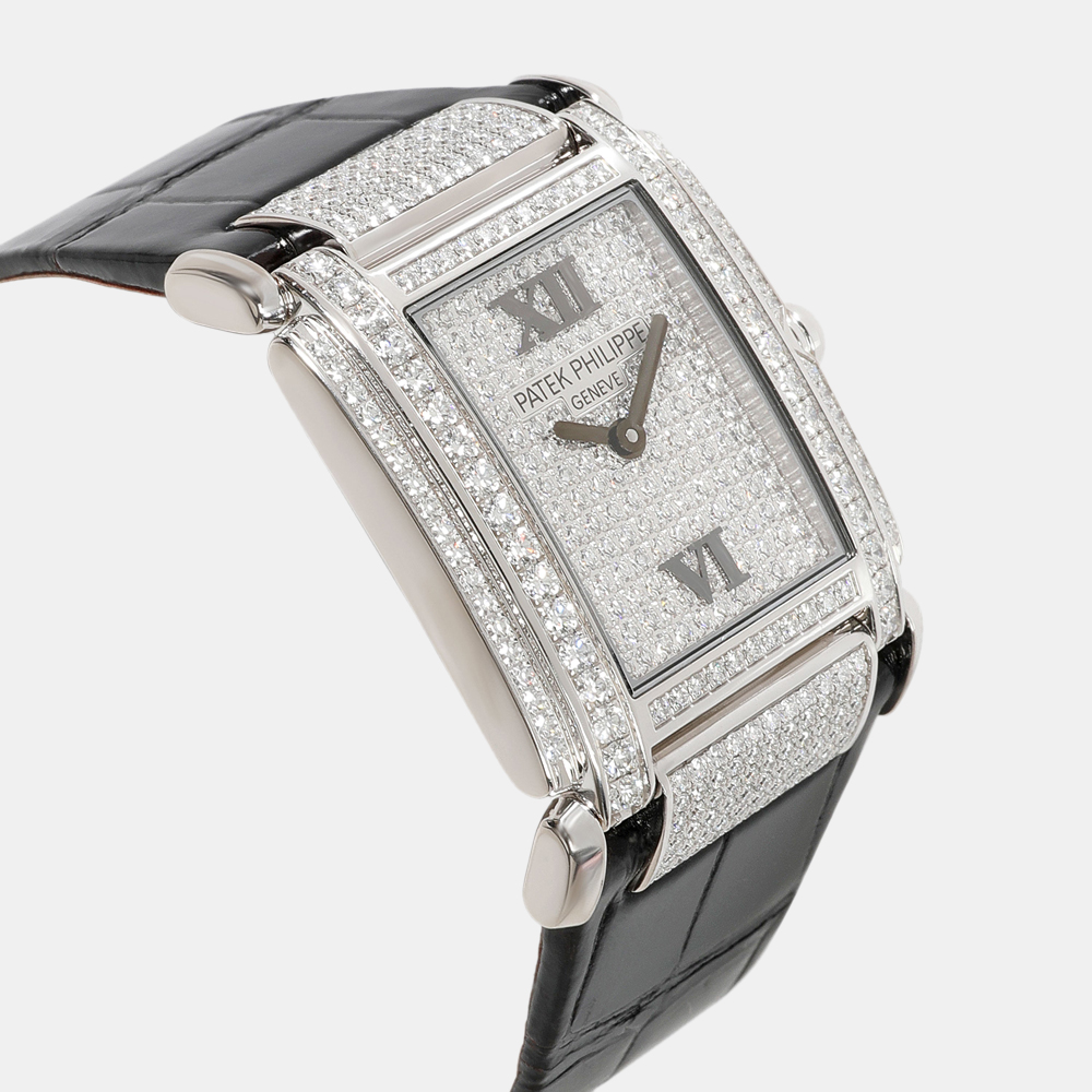 Patek Philippe White Gold And Diamond Twenty-4 4910G-001 Quartz Women's Wristwatch 25 Mm