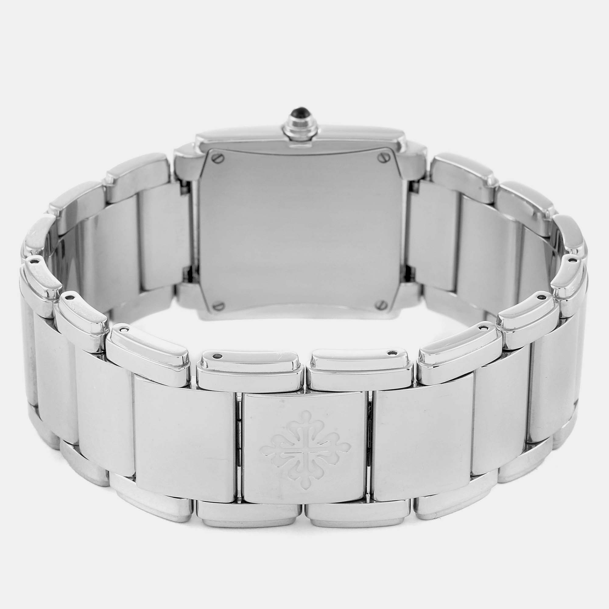 Patek Philippe Blue Diamond Stainless Steel Twenty-4 4910 Quartz Women's Wristwatch 25 X 30 Mm