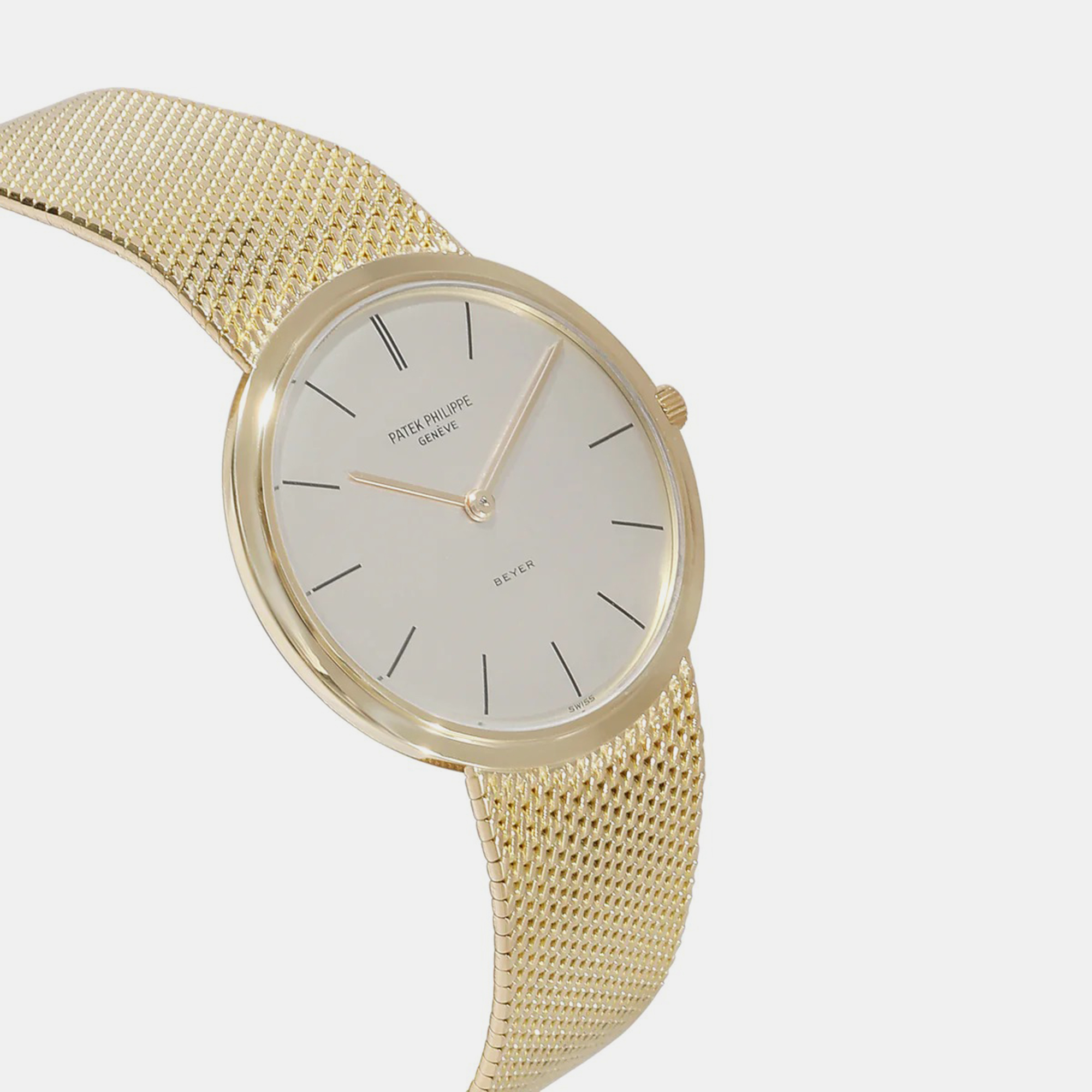 Patek Philippe Silver 18k Yellow Gold Calatrava 3520/13 Manual Winding Women's Wristwatch 32 Mm