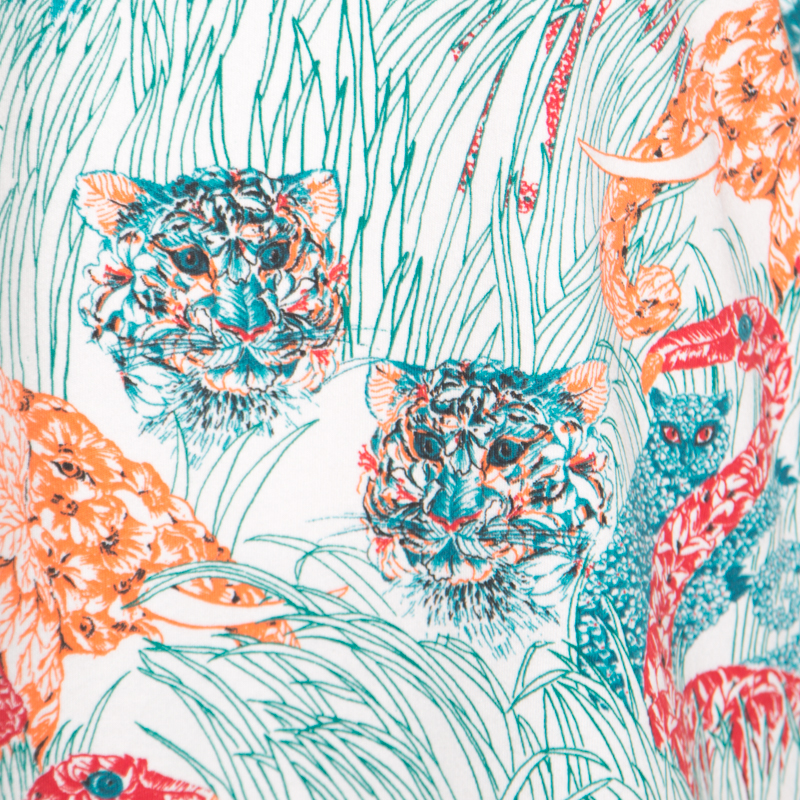 Paul & Joe Multicolor Jungle Printed Cotton Dolman Sleeve Top XL