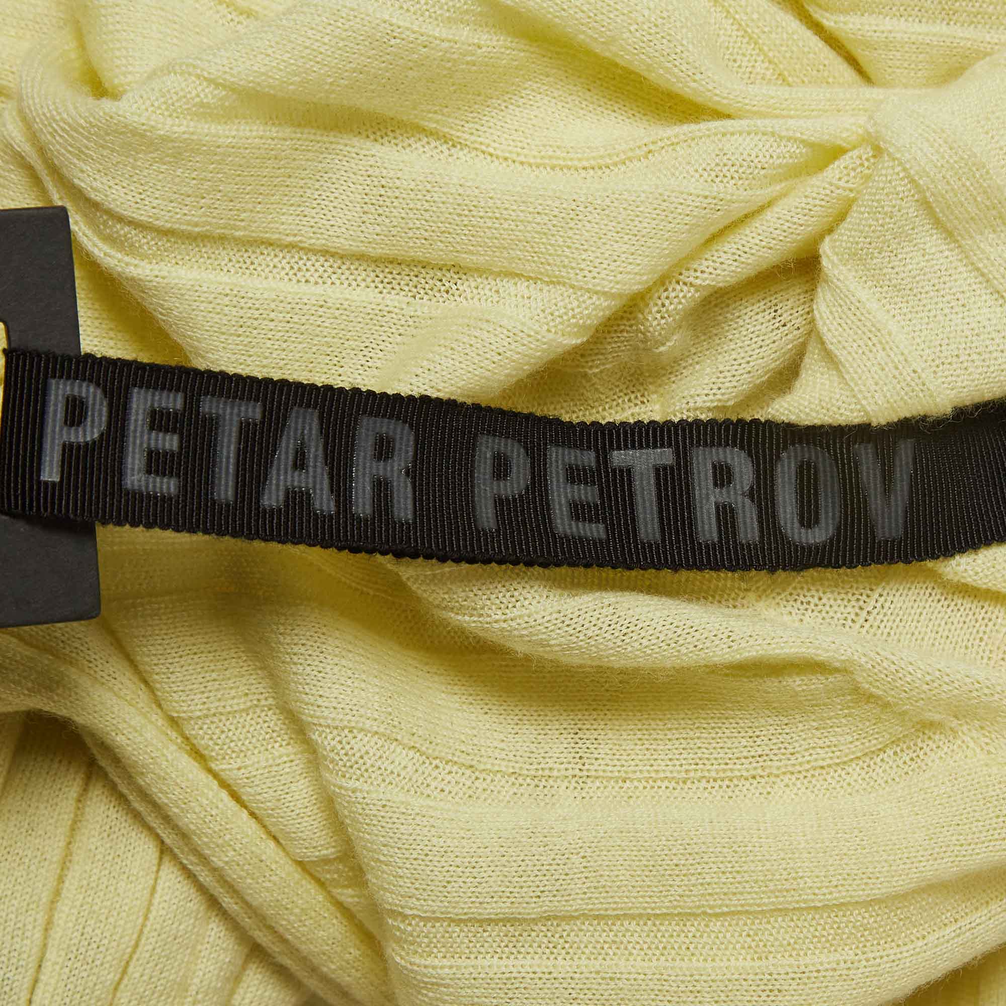 Petar Petrov Yellow Rib Knit Turtle Neck Sweater S