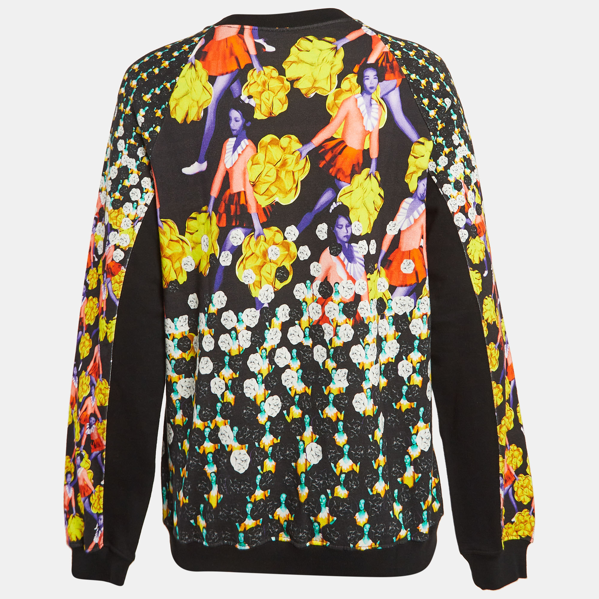 Peter Pilotto Black Ruc Printed Cotton Knit Sweatshirt M