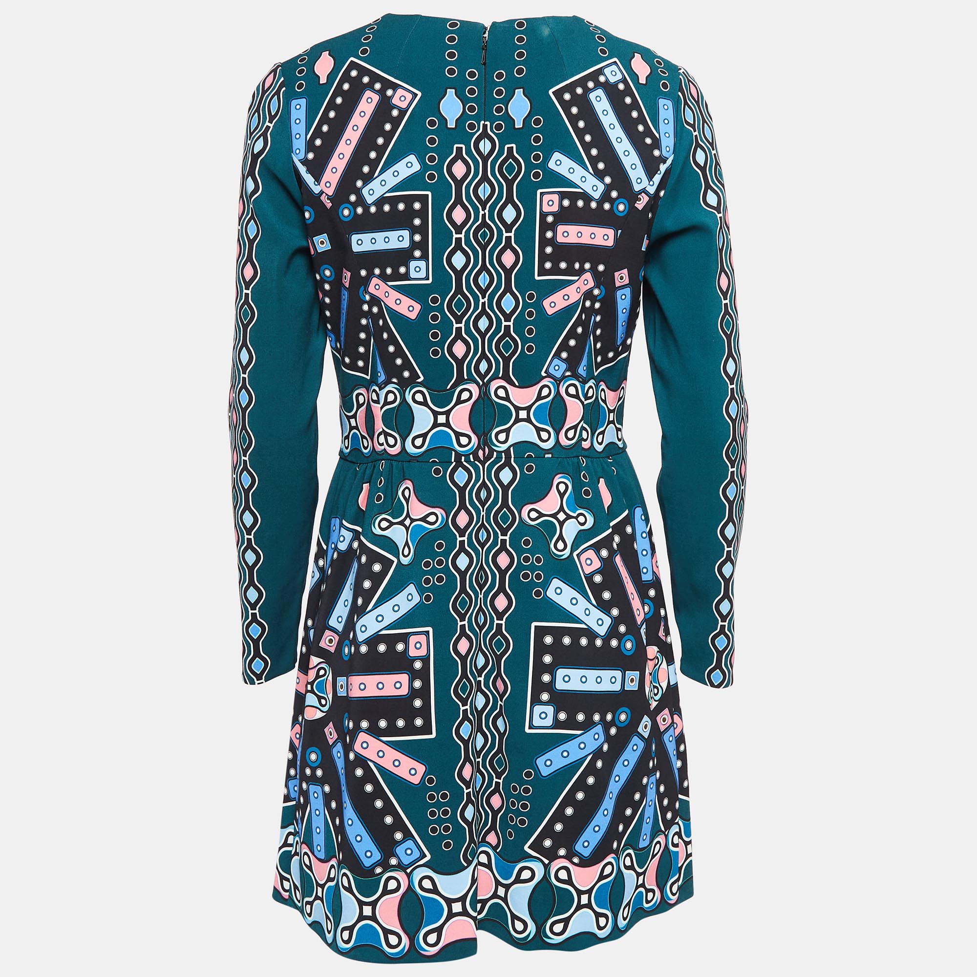 Peter Pilotto Green Multicolor Printed Crepe Dress M