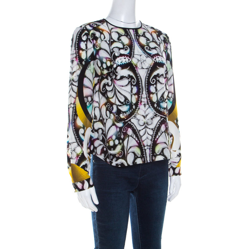 Peter Pilotto Multicolor Paisley Print Silk Long Sleeve Blouse S