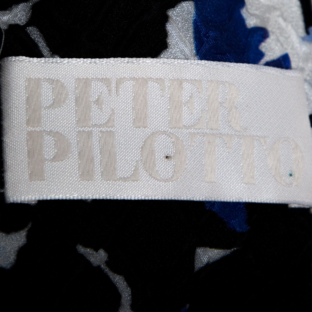 Peter Pilotto Multicolor Printed Silk Jacquard Peplum Detail Sleeveless Top M
