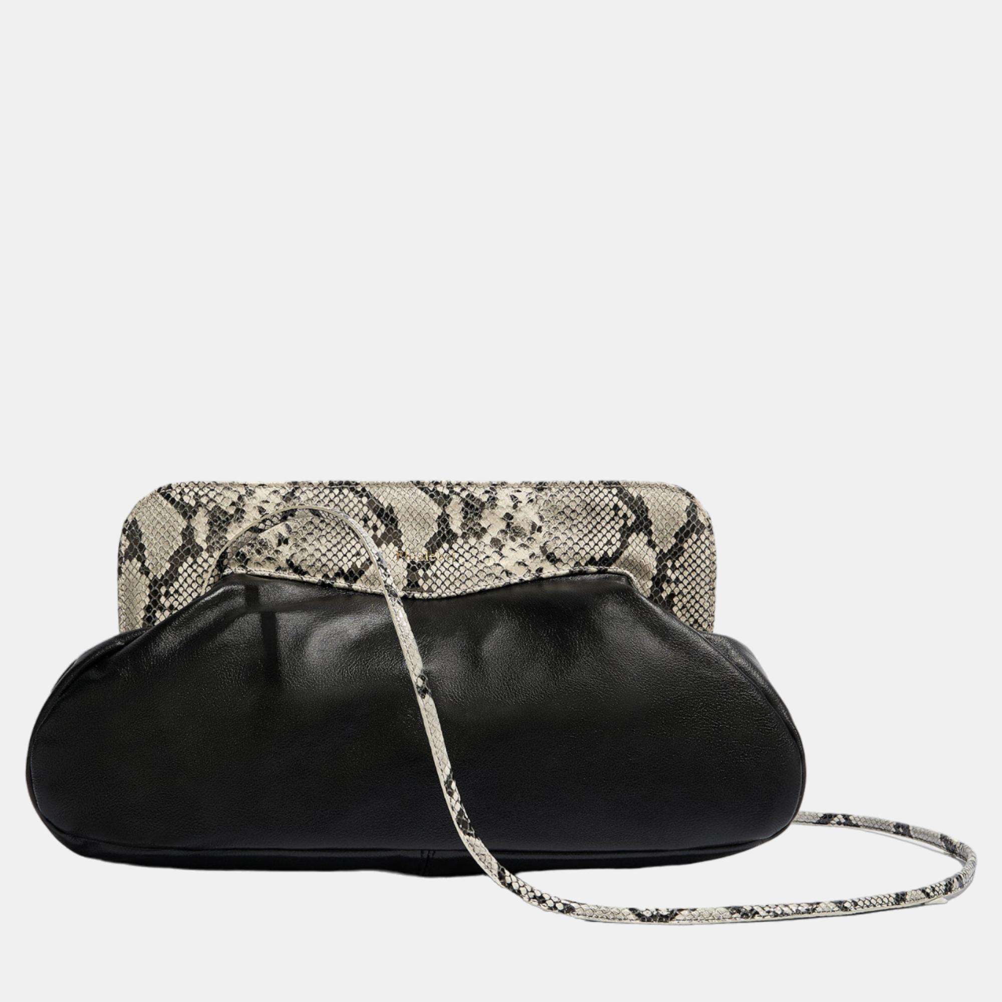 Phialebel Constanza Maxi Black & Python Shoulder Bag