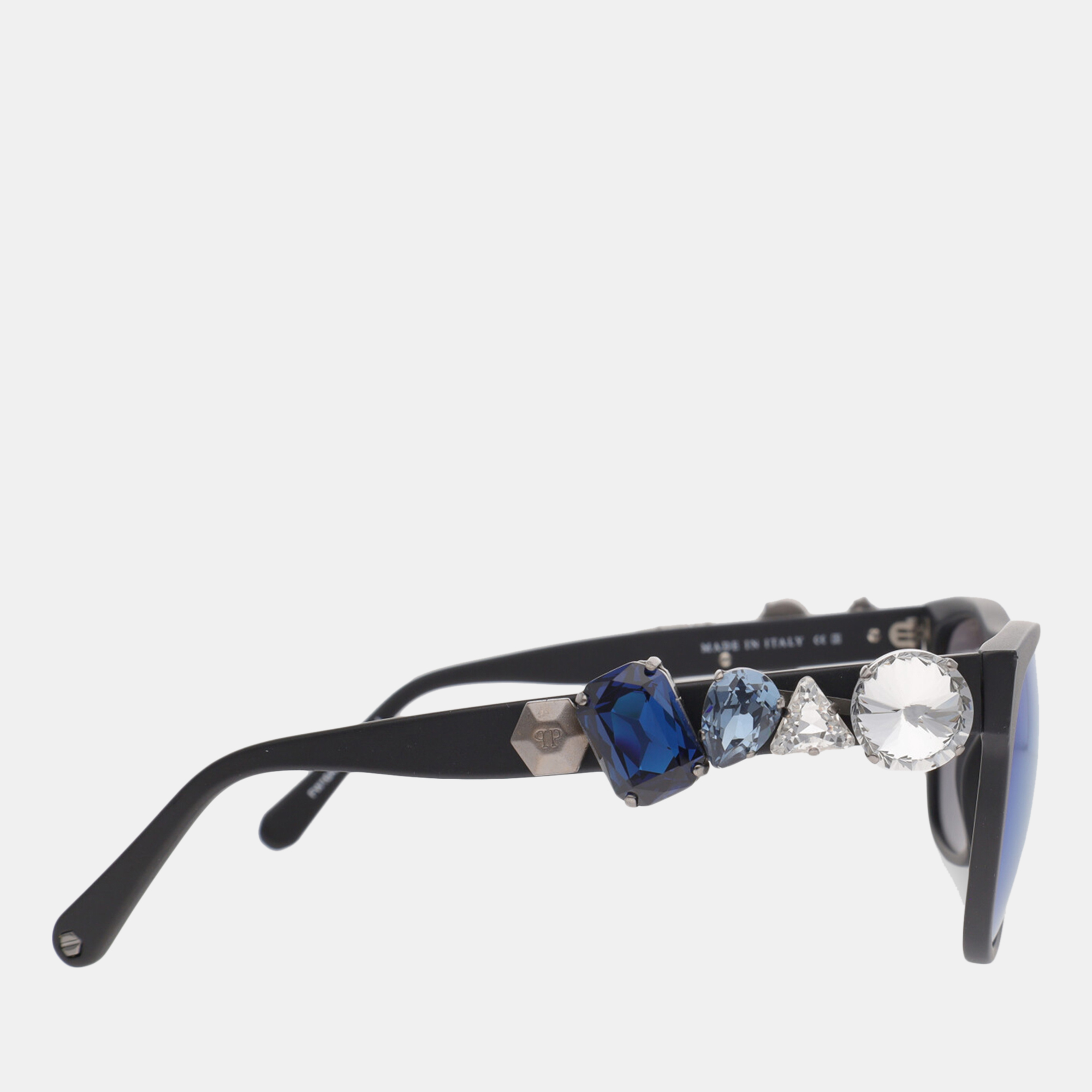 Philipp Plein  Women's Synthetic Fibers Aviator Frame Sunglasses - Black - One Size
