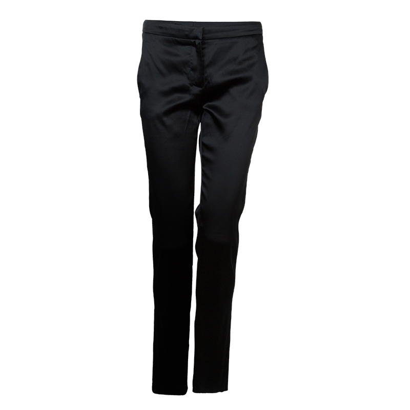 Image of Philosophy Di Alberta Ferretti Black Satin Trousers S