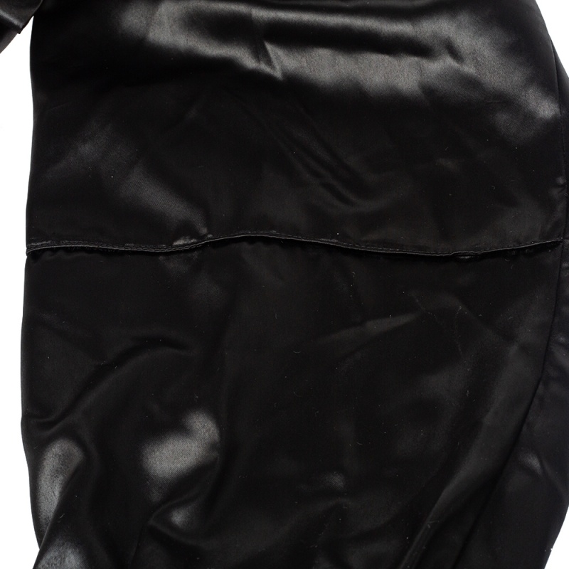 Philosophy Di Lorenzo Serafini Black Sateen V-Neck Buttoned Jumpsuit M