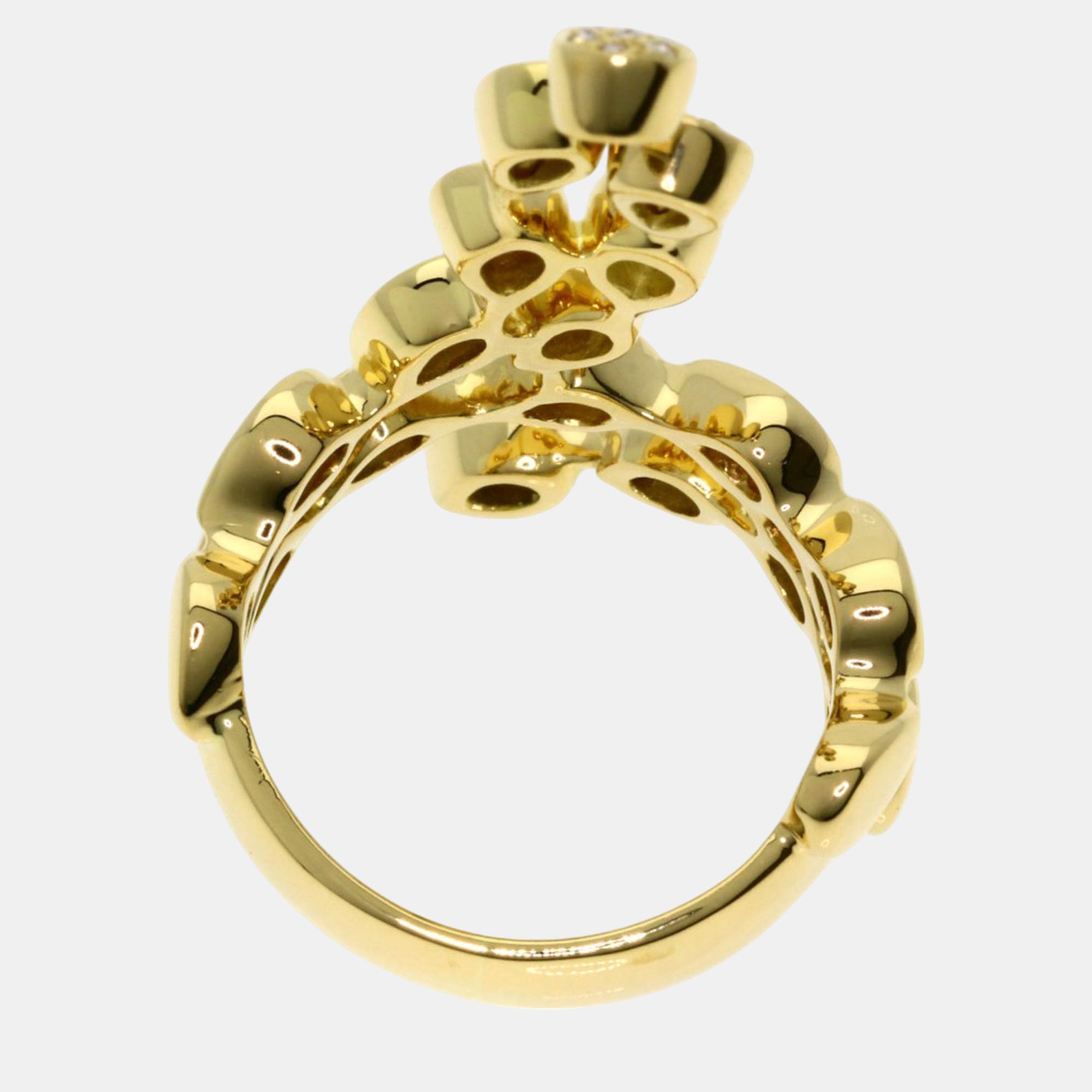 Piaget 18K Yellow Gold Magic Garden Diamond  Ring EU 54